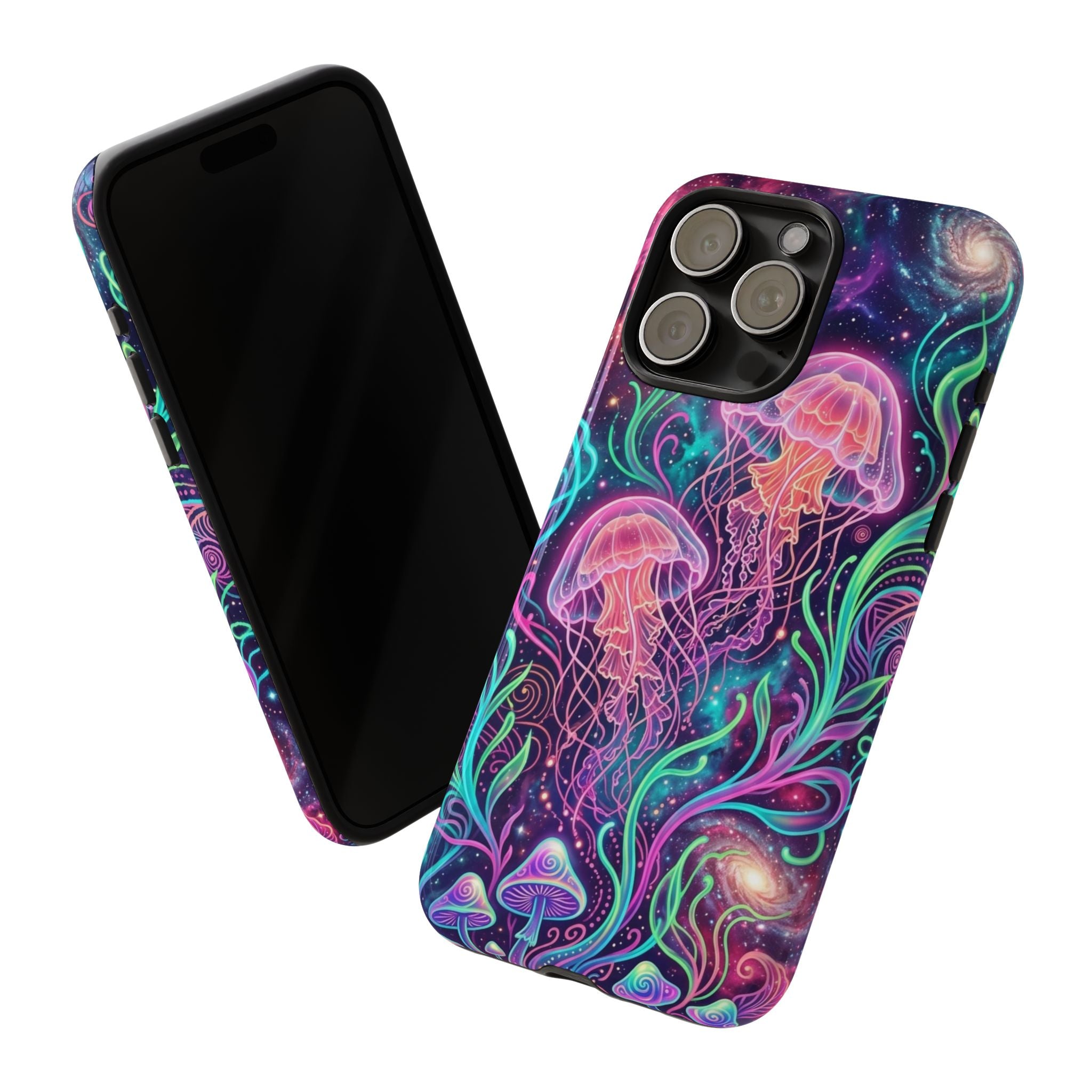 Jellyfish Galaxy Phone Case – Neon Sea Mushroom Tough Case