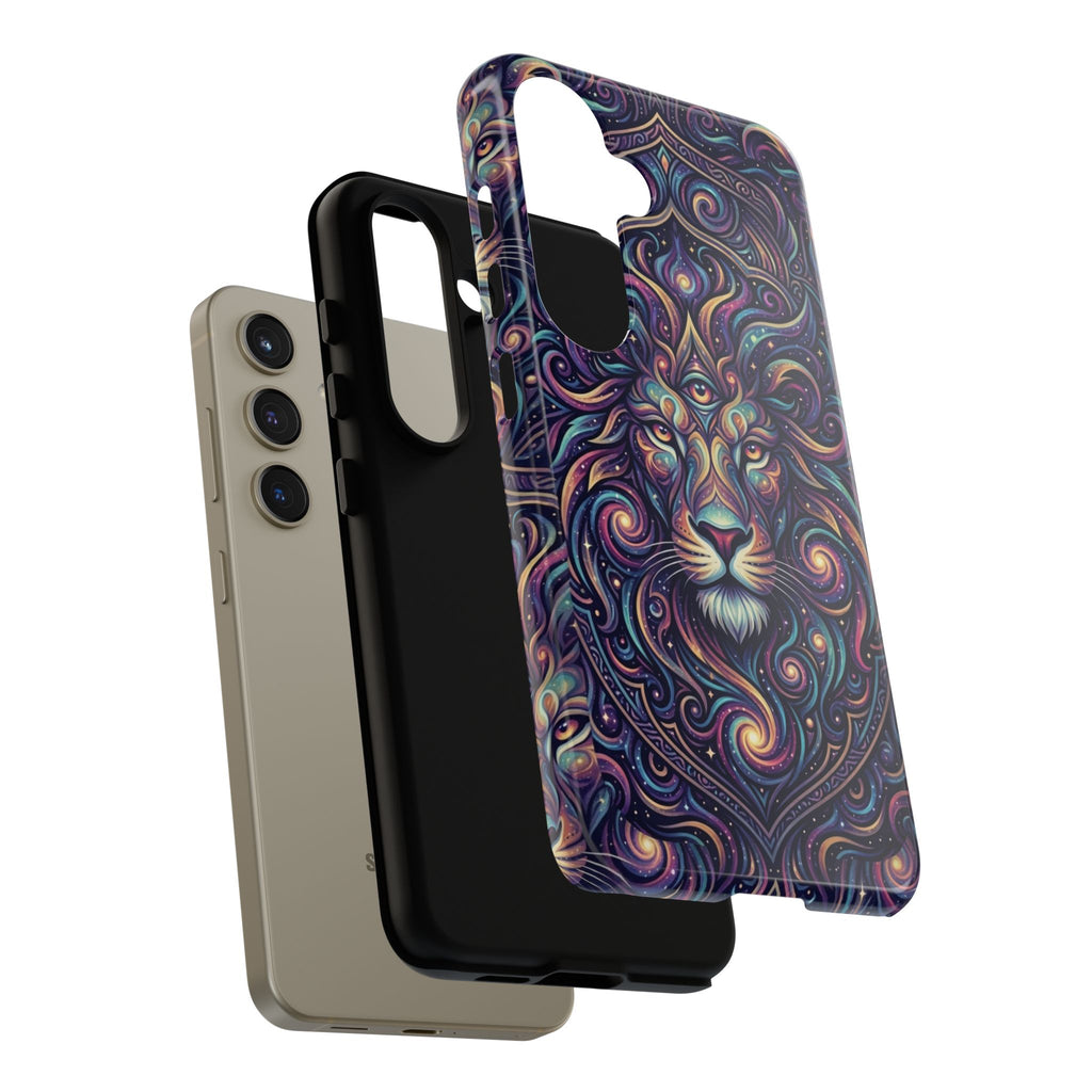 Lion Mandala Phone Case — Psychedelic Swirl Protective Cover
