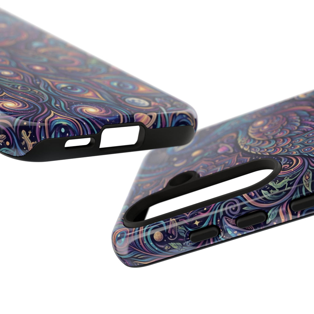 Peacock Mandala Phone Case — Protective Tough Case with Mystic Boho Design