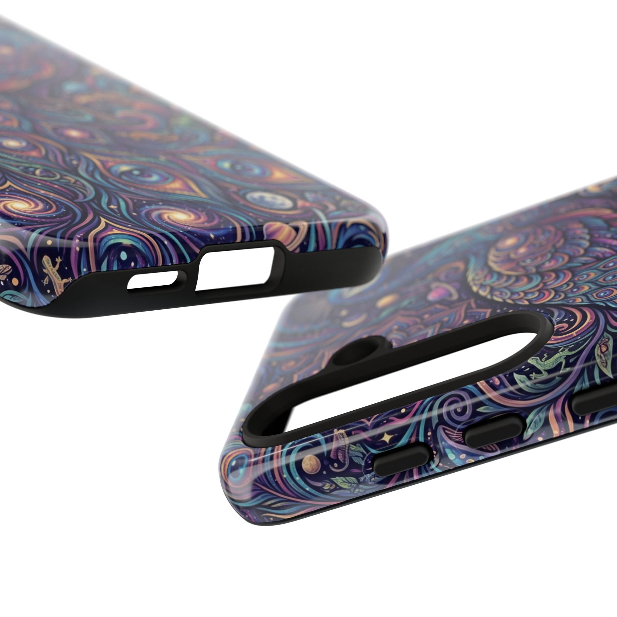Peacock Mandala Phone Case — Protective Tough Case with Mystic Boho Design
