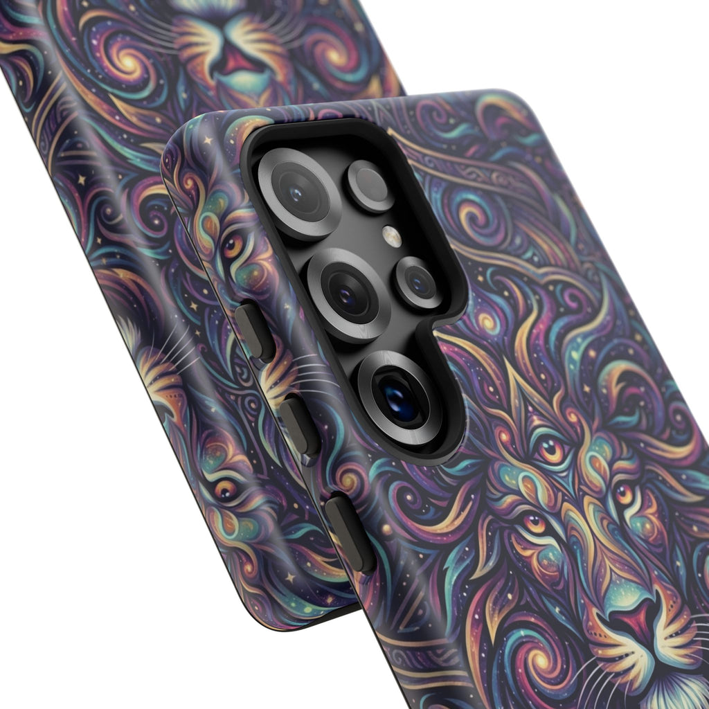Lion Mandala Phone Case — Psychedelic Swirl Protective Cover