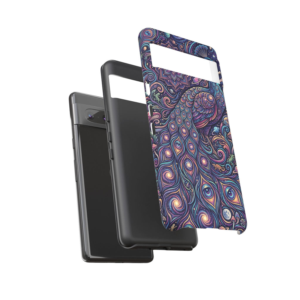 Peacock Mandala Phone Case — Protective Tough Case with Mystic Boho Design