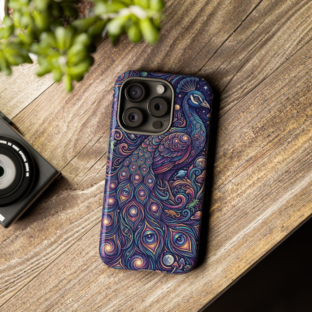 Peacock Mandala Phone Case — Protective Tough Case with Mystic Boho Design