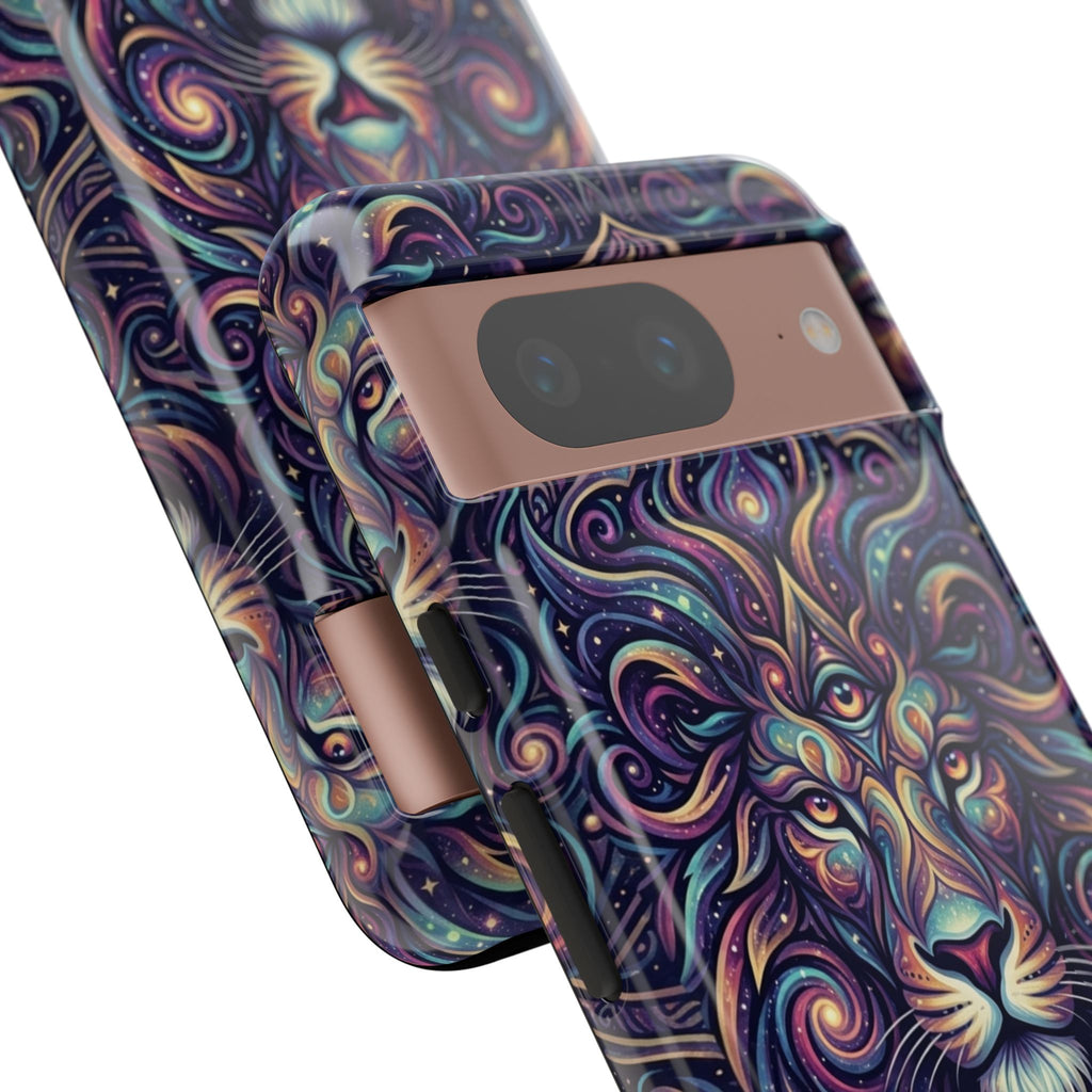 Lion Mandala Phone Case — Psychedelic Swirl Protective Cover