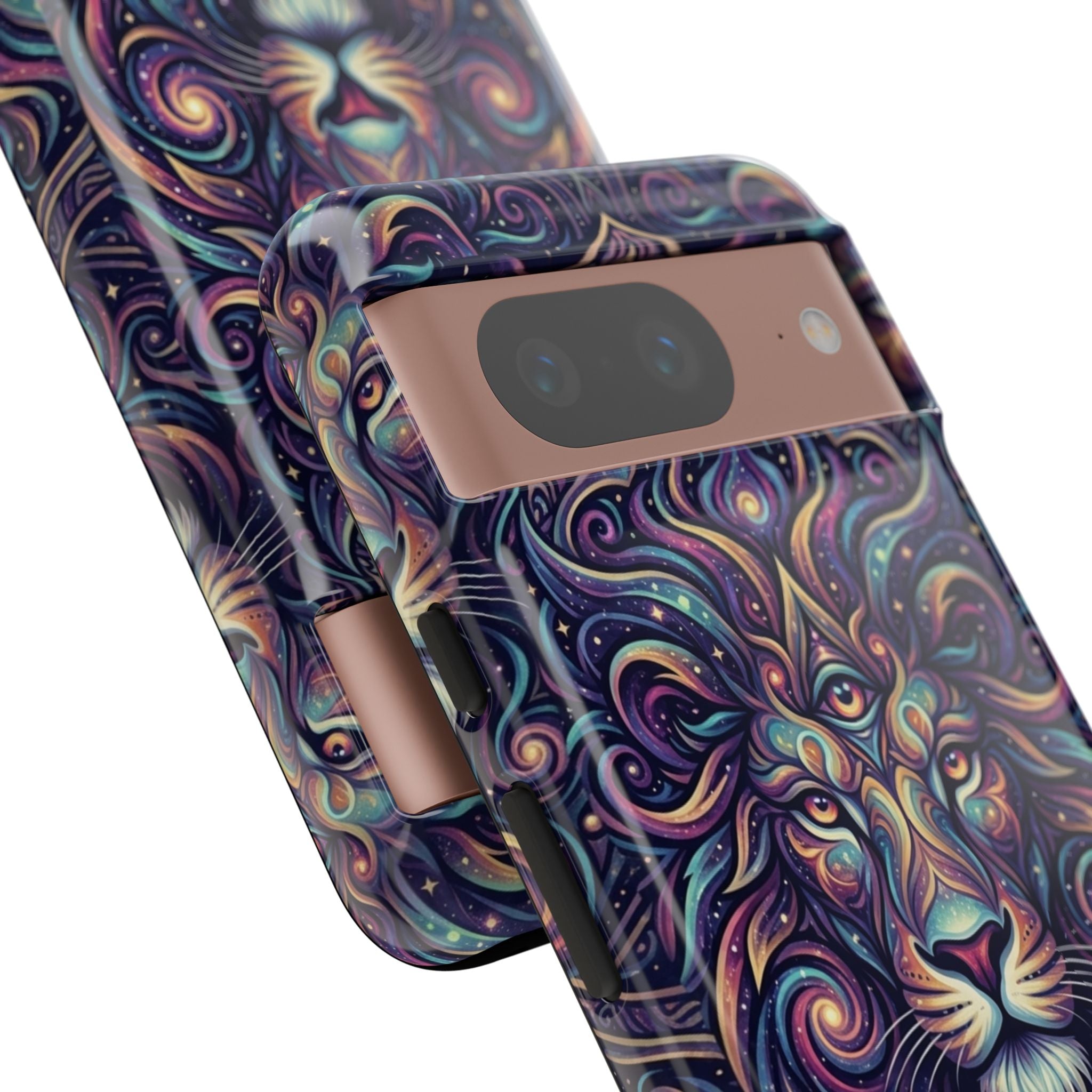 Lion Mandala Phone Case — Psychedelic Swirl Protective Cover