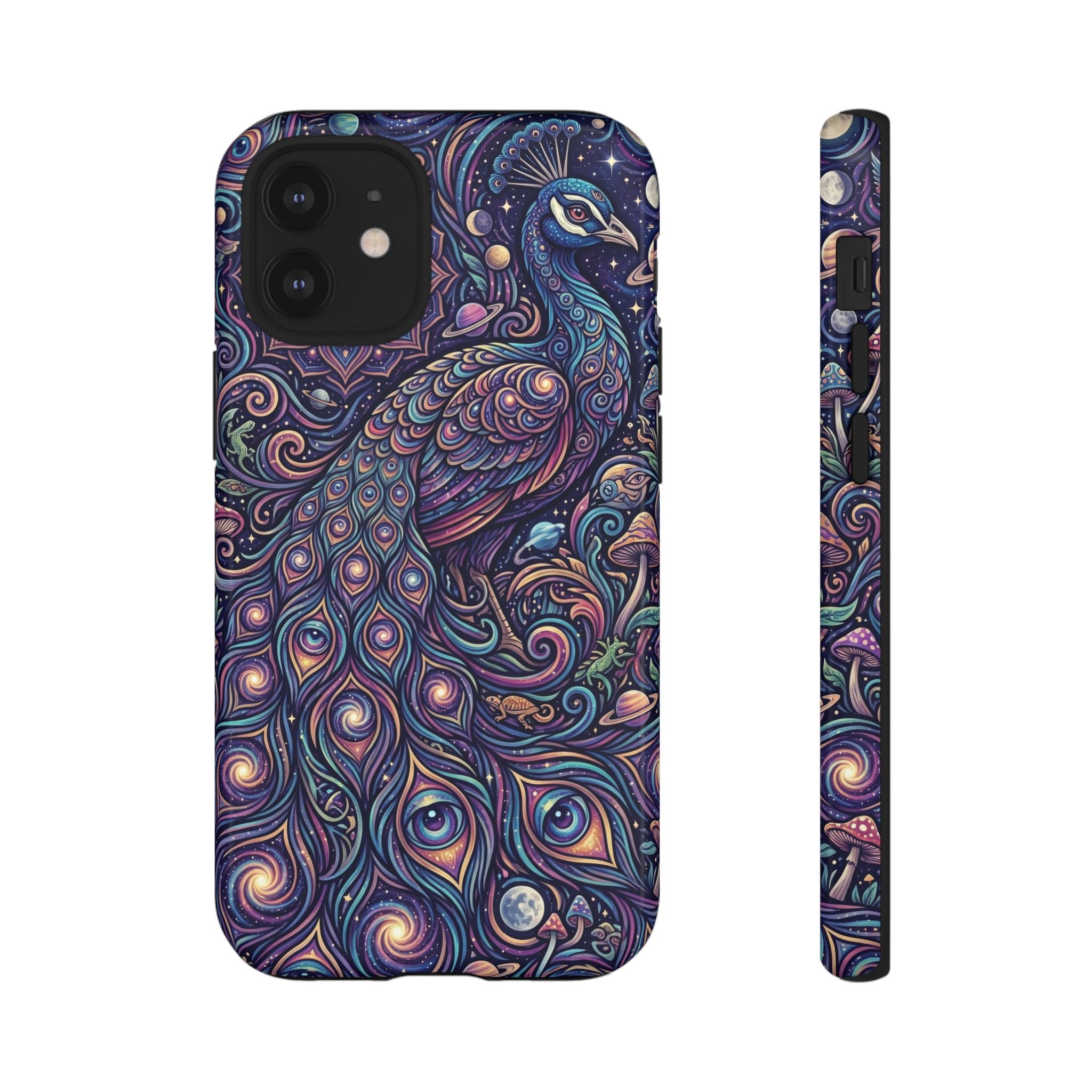 Peacock Mandala Phone Case — Protective Tough Case with Mystic Boho Design