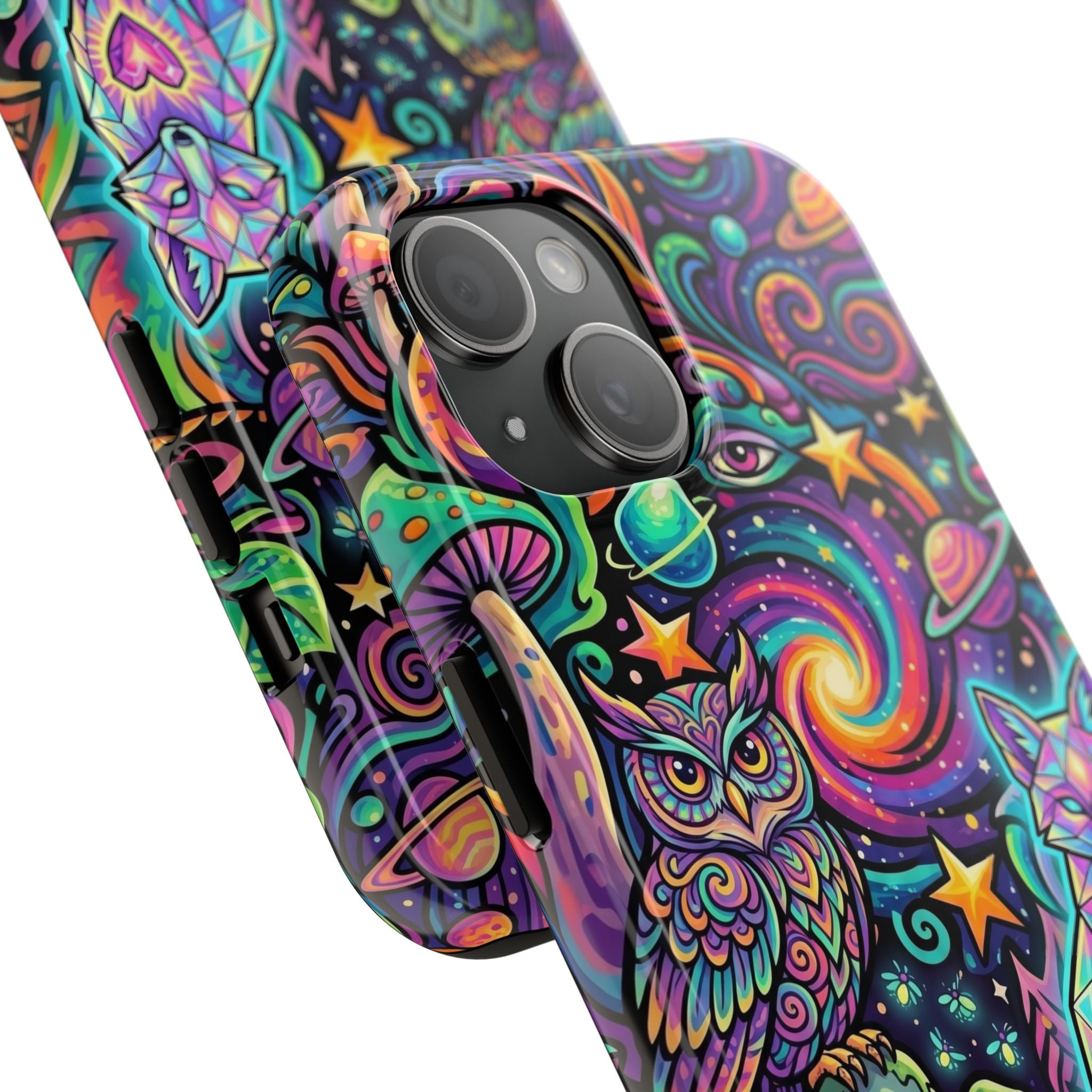 Psychedelic Owl/Wolf Tough Phone Cases