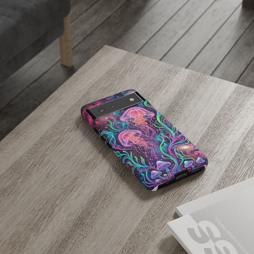 Jellyfish Galaxy Phone Case – Neon Sea Mushroom Tough Case