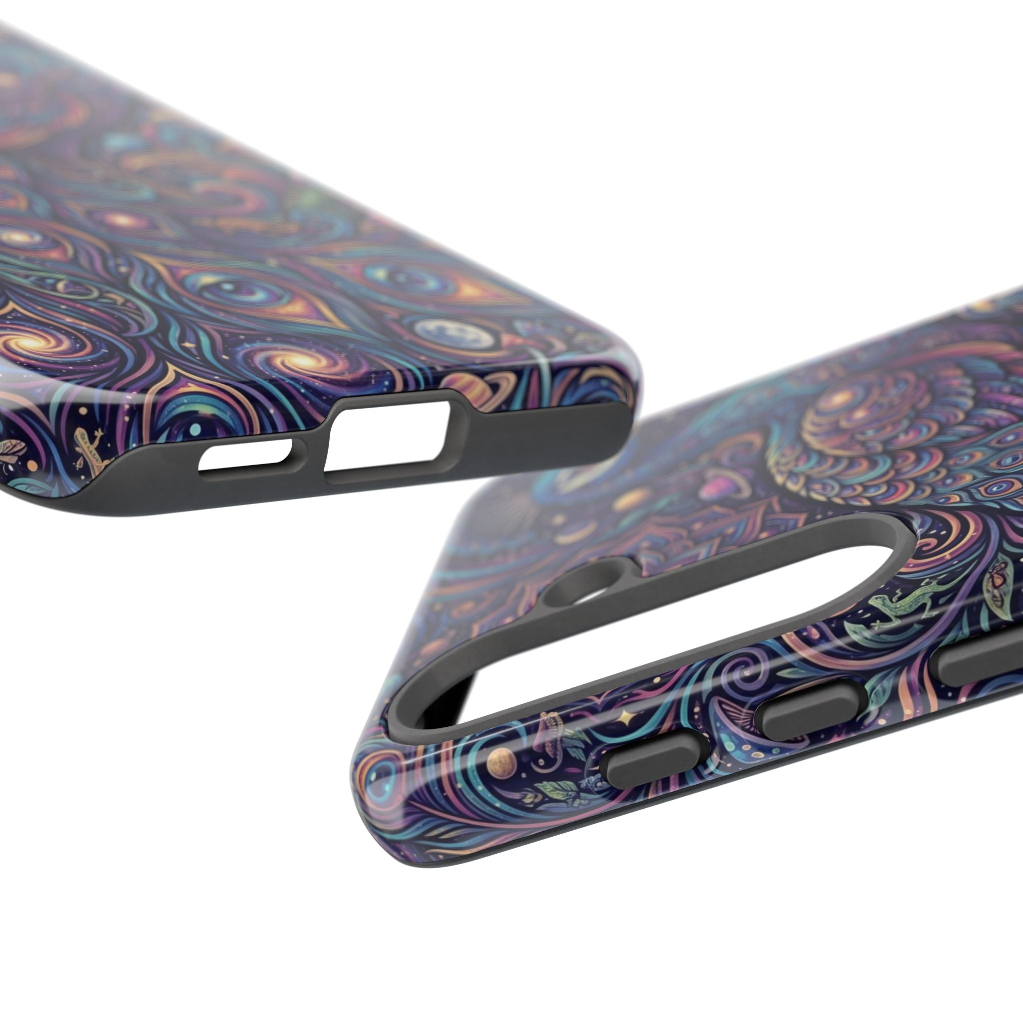 Peacock Mandala Phone Case — Protective Tough Case with Mystic Boho Design