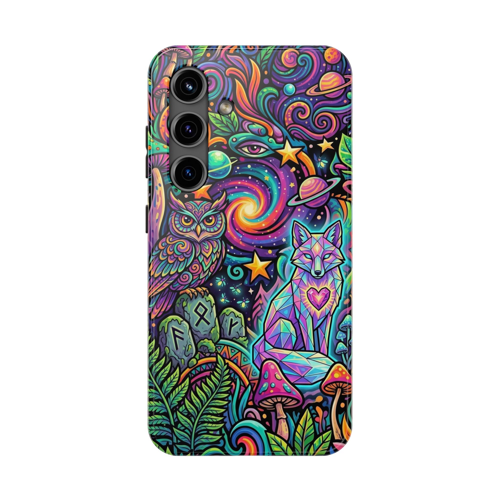 Psychedelic Owl/Wolf Tough Phone Cases