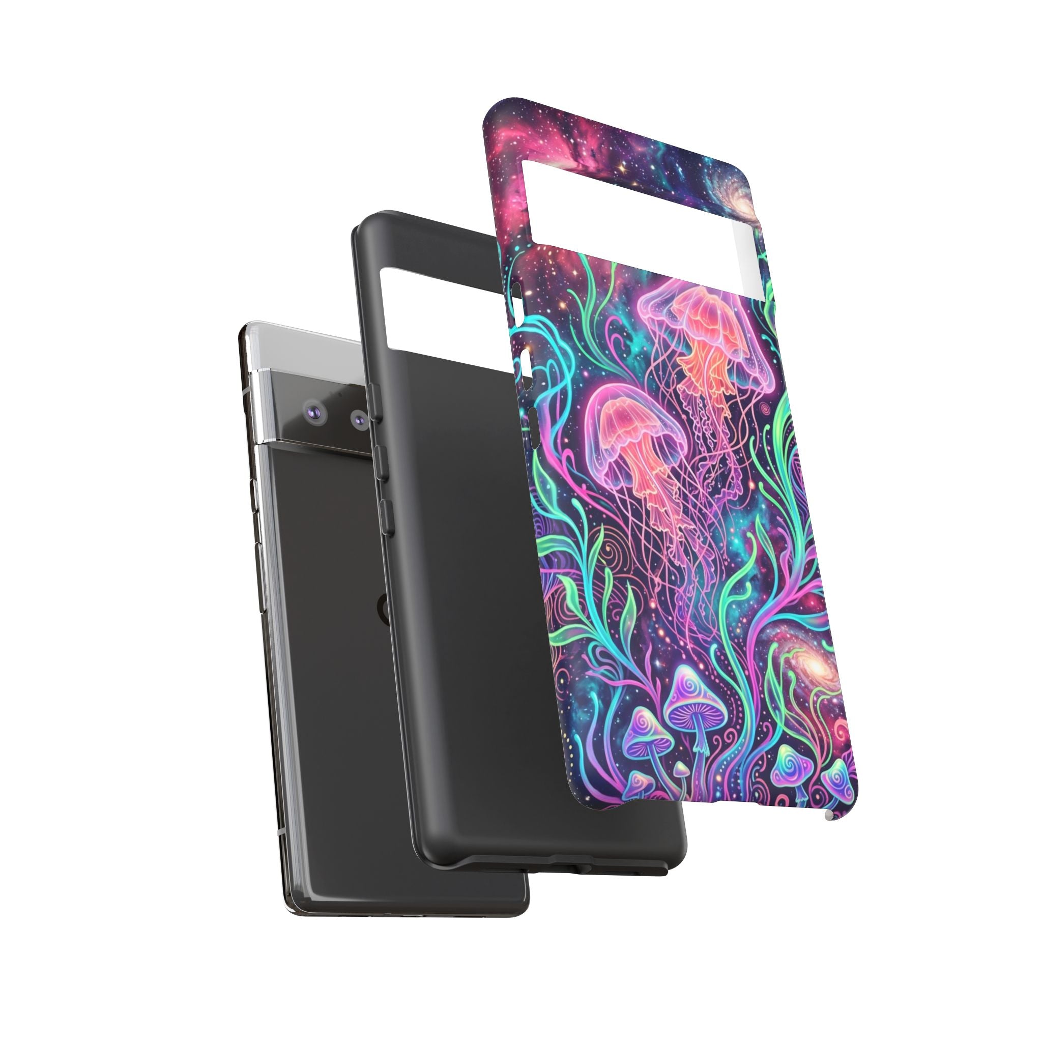Jellyfish Galaxy Phone Case – Neon Sea Mushroom Tough Case