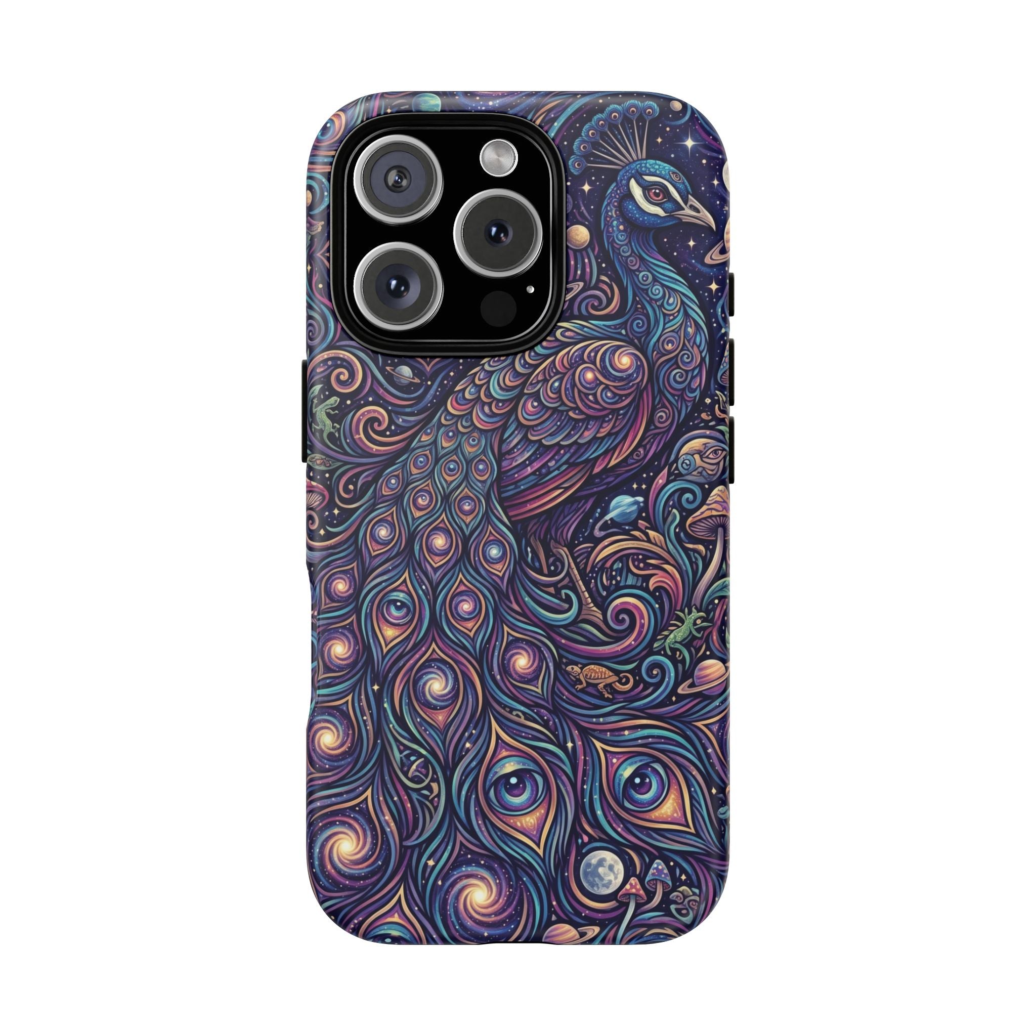 Peacock Mandala Phone Case — Protective Tough Case with Mystic Boho Design