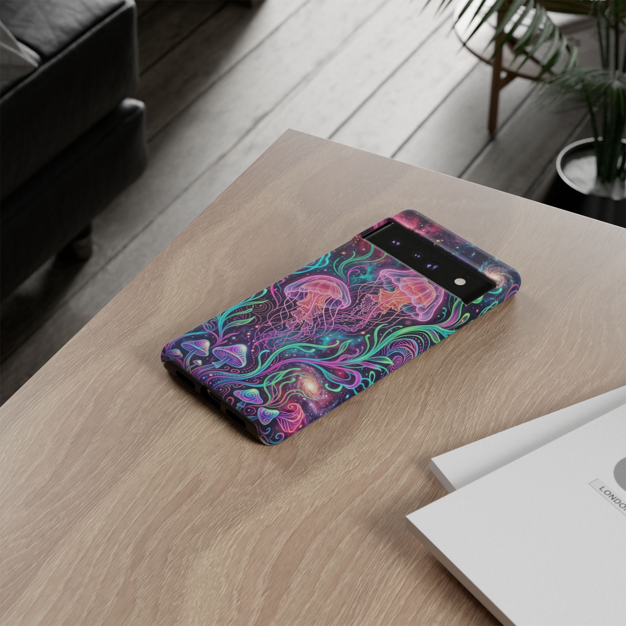 Jellyfish Galaxy Phone Case – Neon Sea Mushroom Tough Case