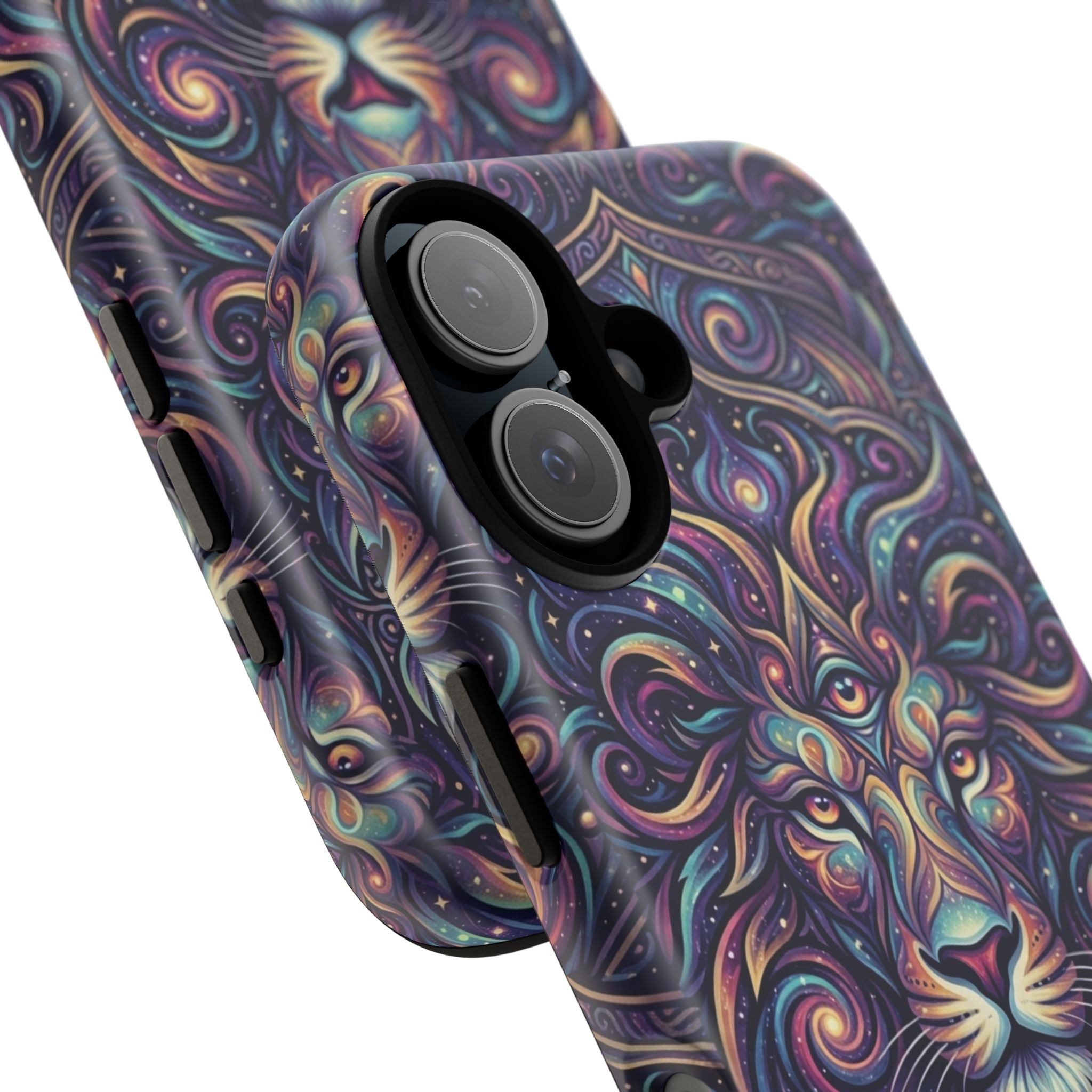 Lion Mandala Phone Case — Psychedelic Swirl Protective Cover