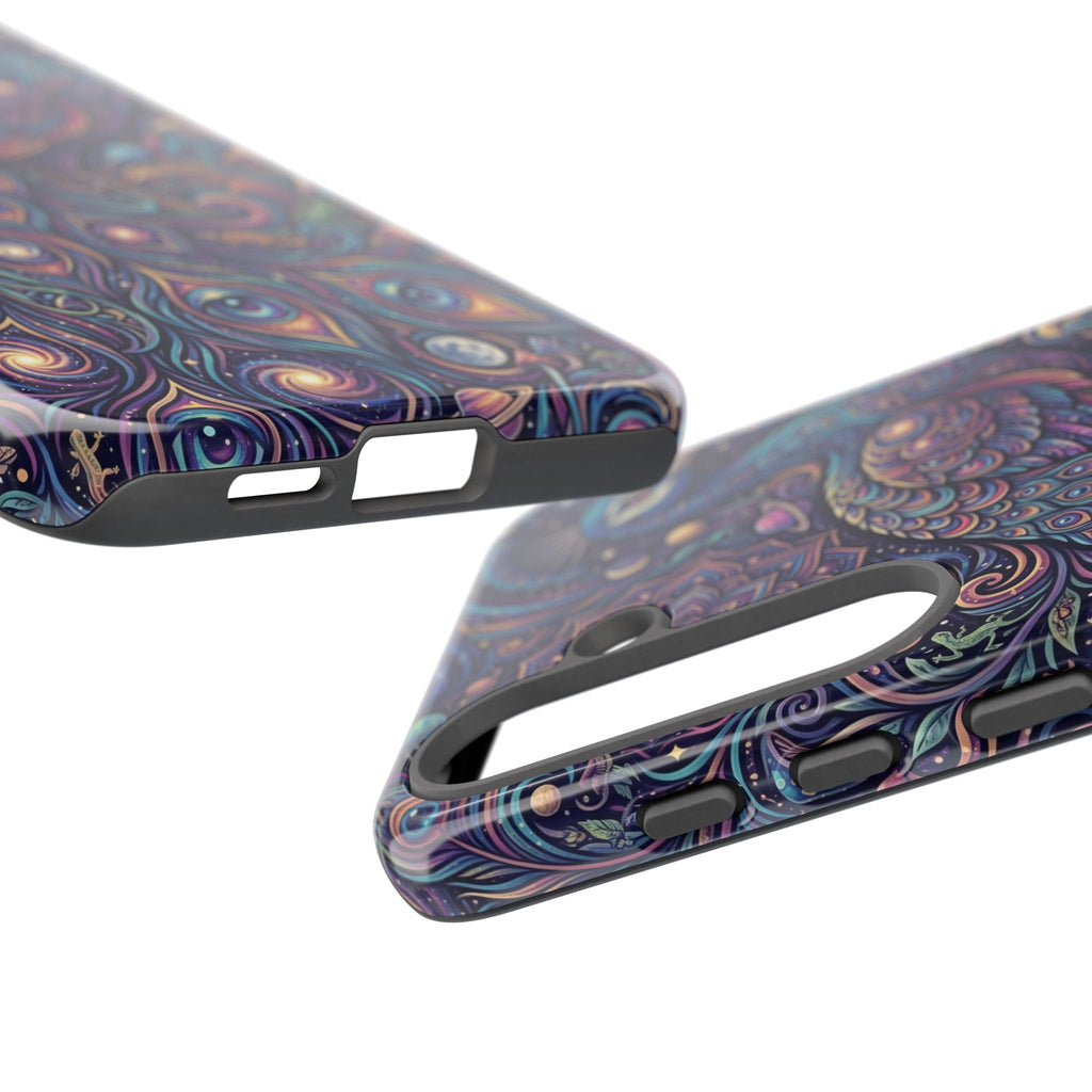 Peacock Mandala Phone Case — Protective Tough Case with Mystic Boho Design