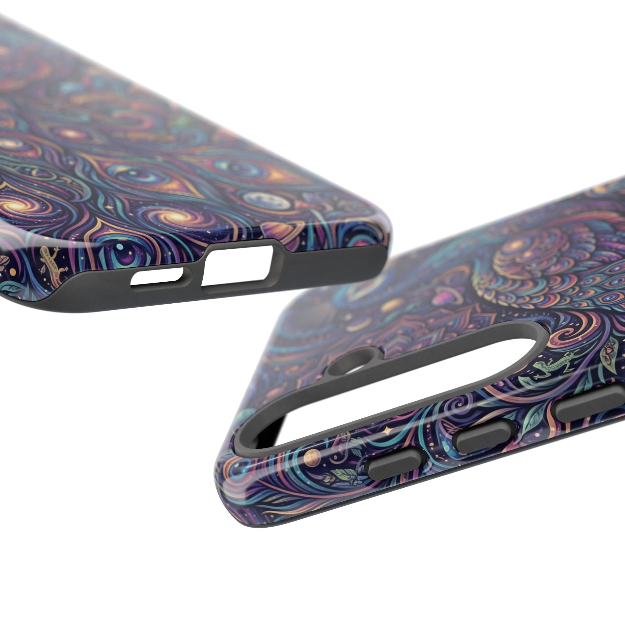 Peacock Mandala Phone Case — Protective Tough Case with Mystic Boho Design