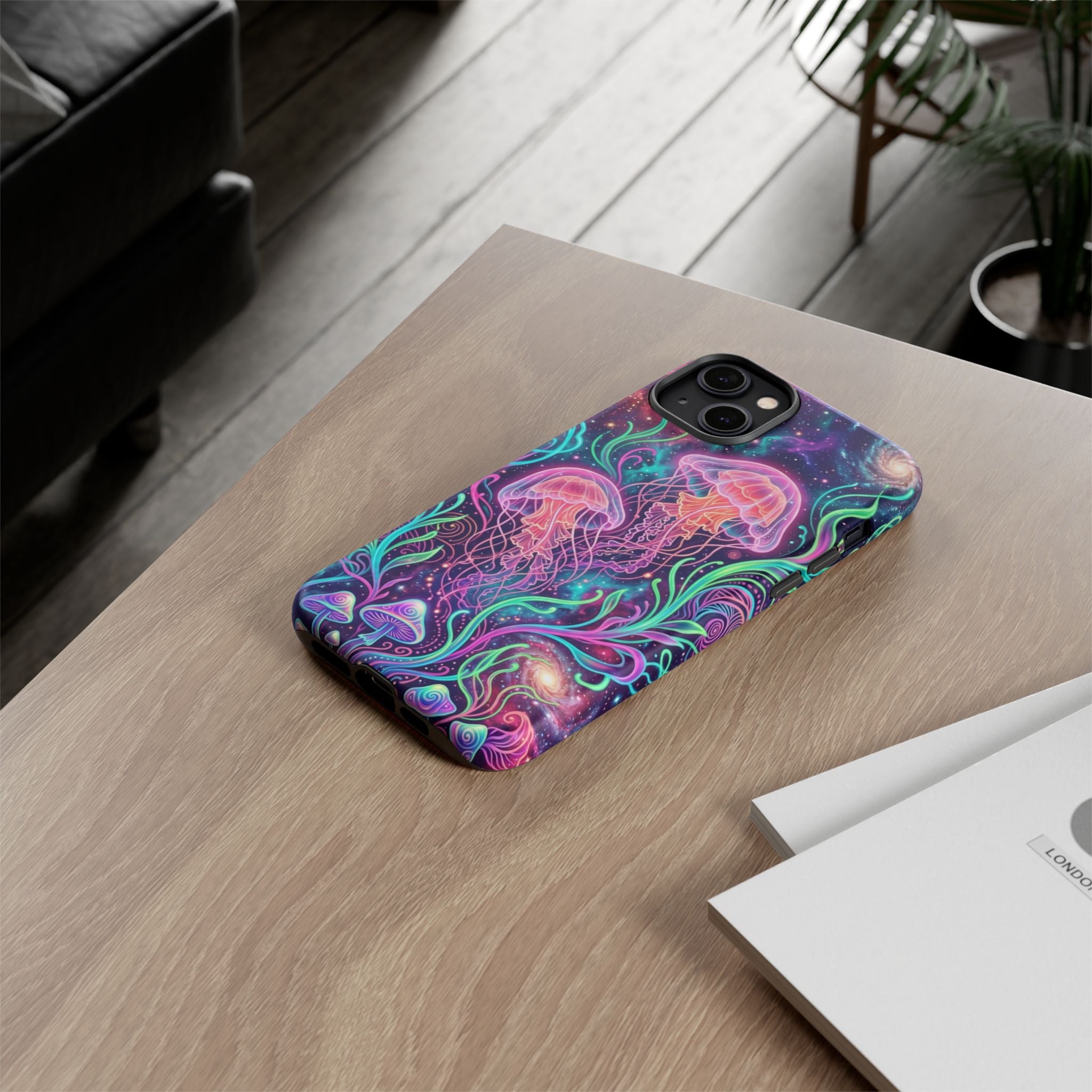 Jellyfish Galaxy Phone Case – Neon Sea Mushroom Tough Case