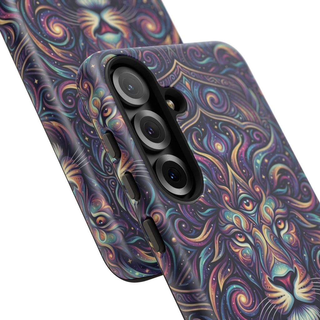 Lion Mandala Phone Case — Psychedelic Swirl Protective Cover