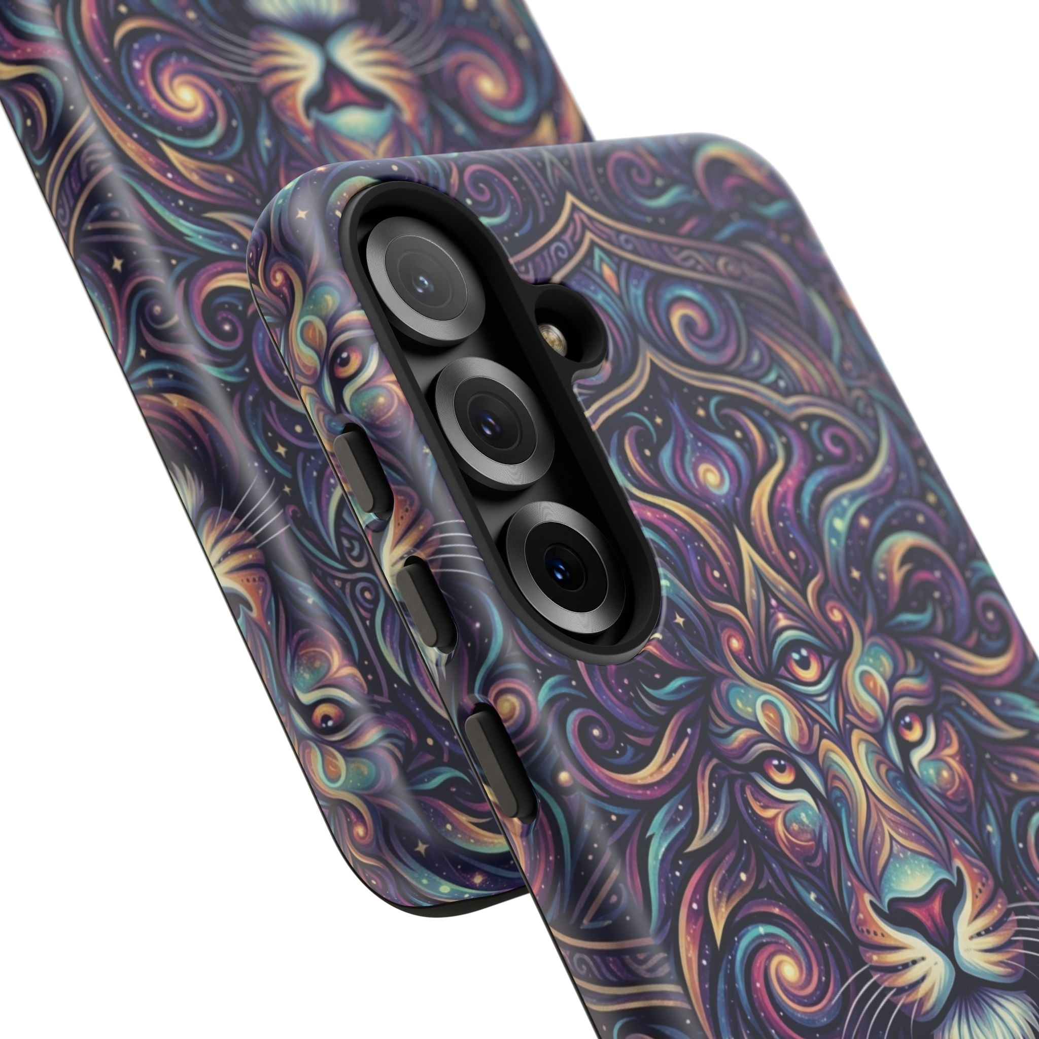Lion Mandala Phone Case — Psychedelic Swirl Protective Cover