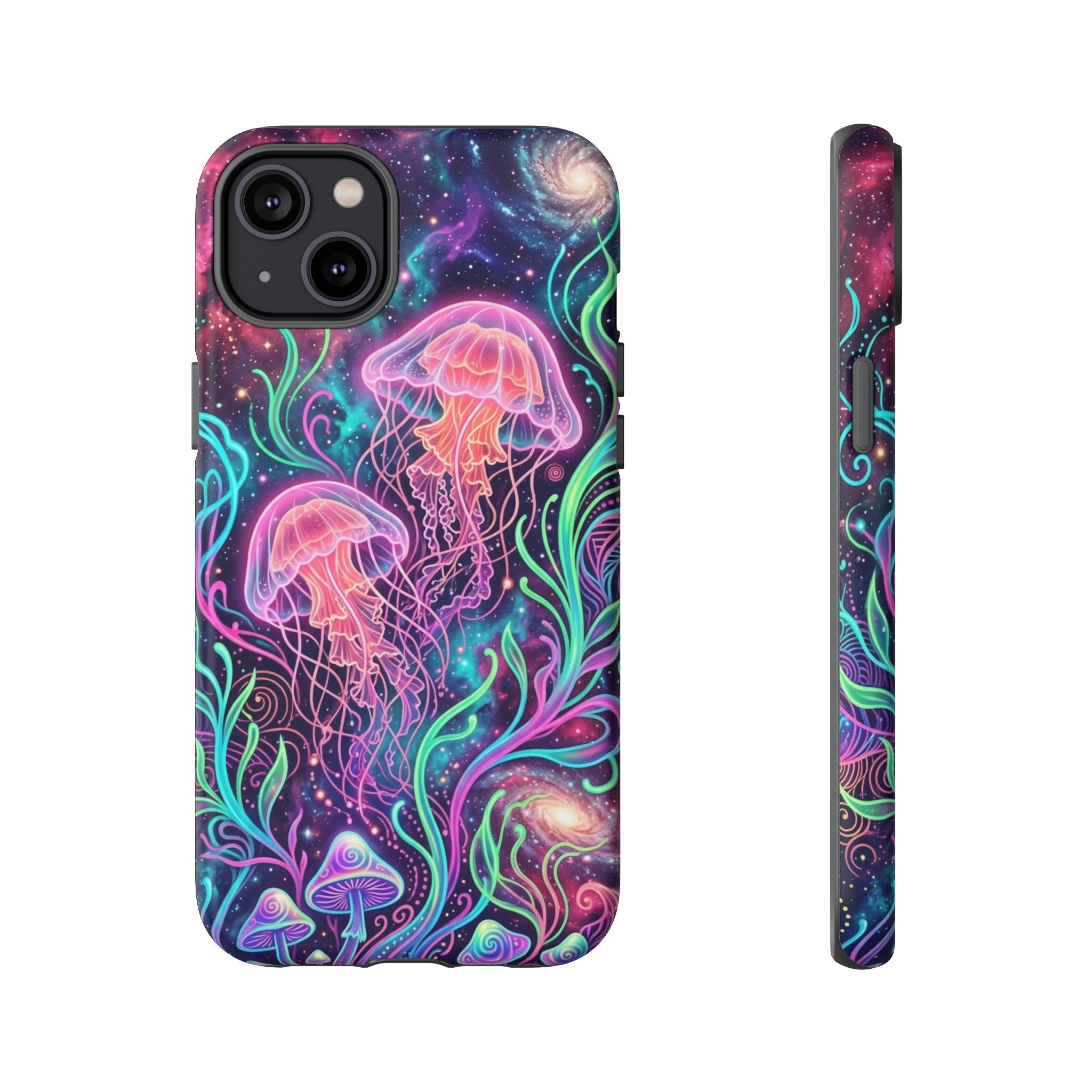 Jellyfish Galaxy Phone Case – Neon Sea Mushroom Tough Case