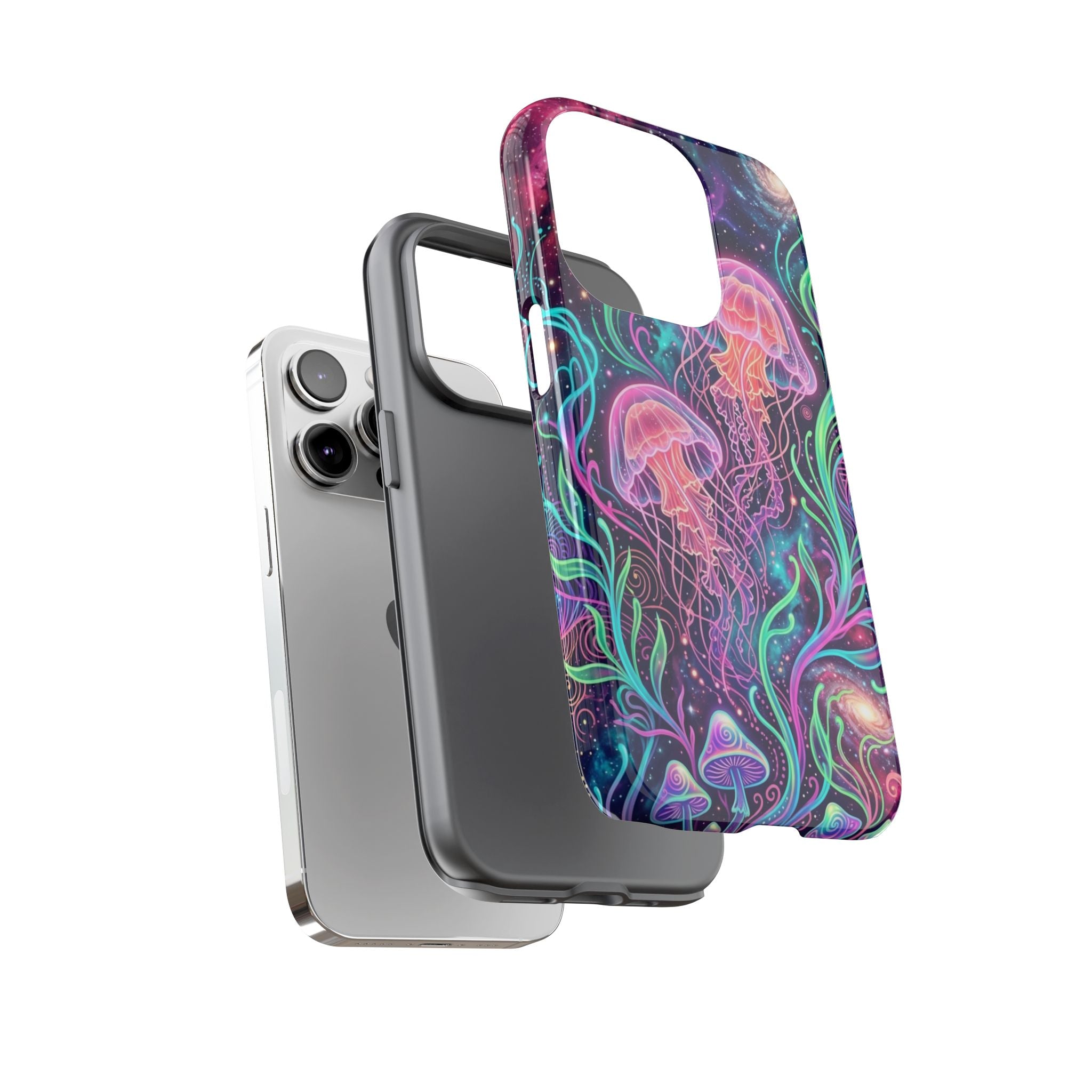 Jellyfish Galaxy Phone Case – Neon Sea Mushroom Tough Case