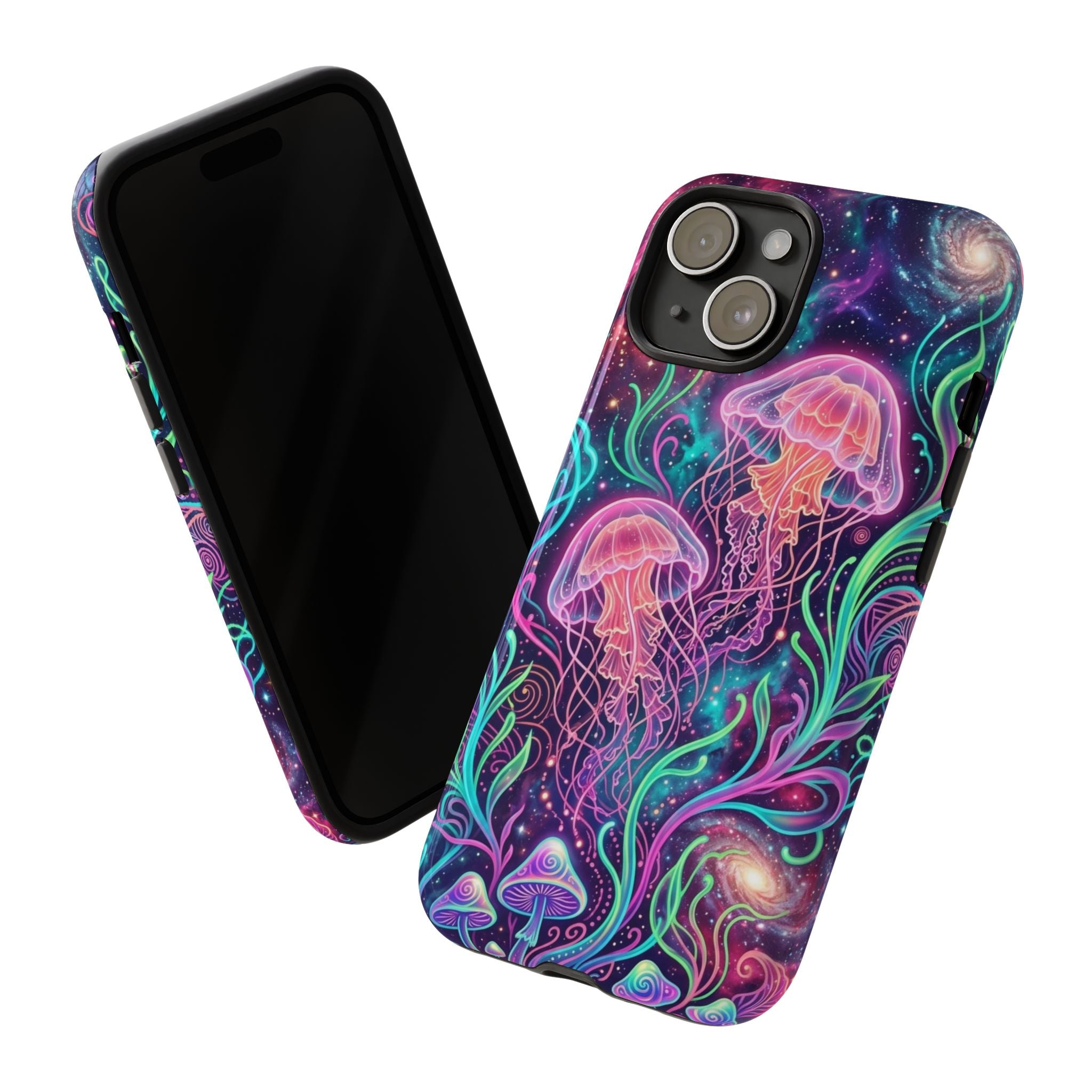 Jellyfish Galaxy Phone Case – Neon Sea Mushroom Tough Case