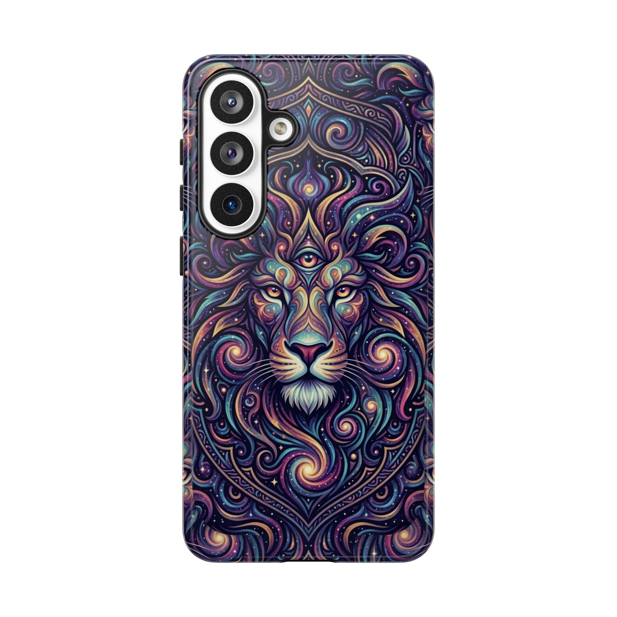 Lion Mandala Phone Case — Psychedelic Swirl Protective Cover