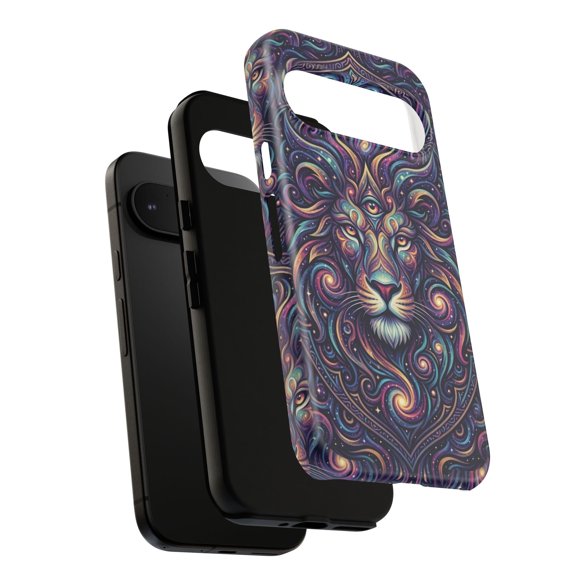 Lion Mandala Phone Case — Psychedelic Swirl Protective Cover