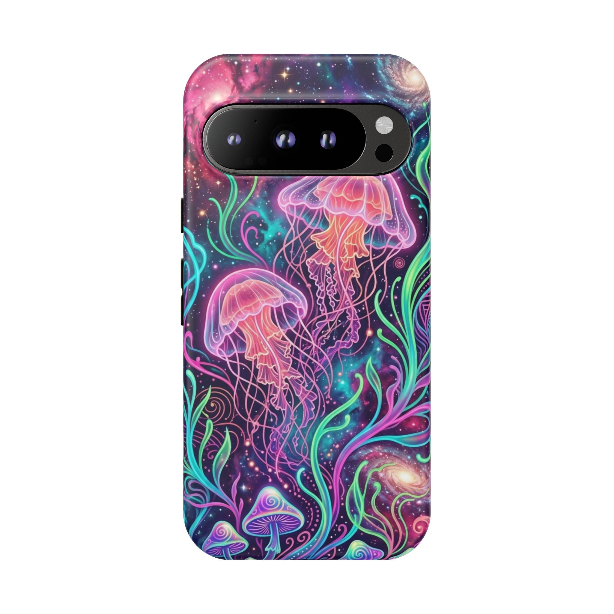 Jellyfish Galaxy Phone Case – Neon Sea Mushroom Tough Case
