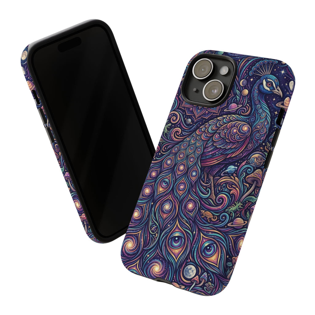 Peacock Mandala Phone Case — Protective Tough Case with Mystic Boho Design