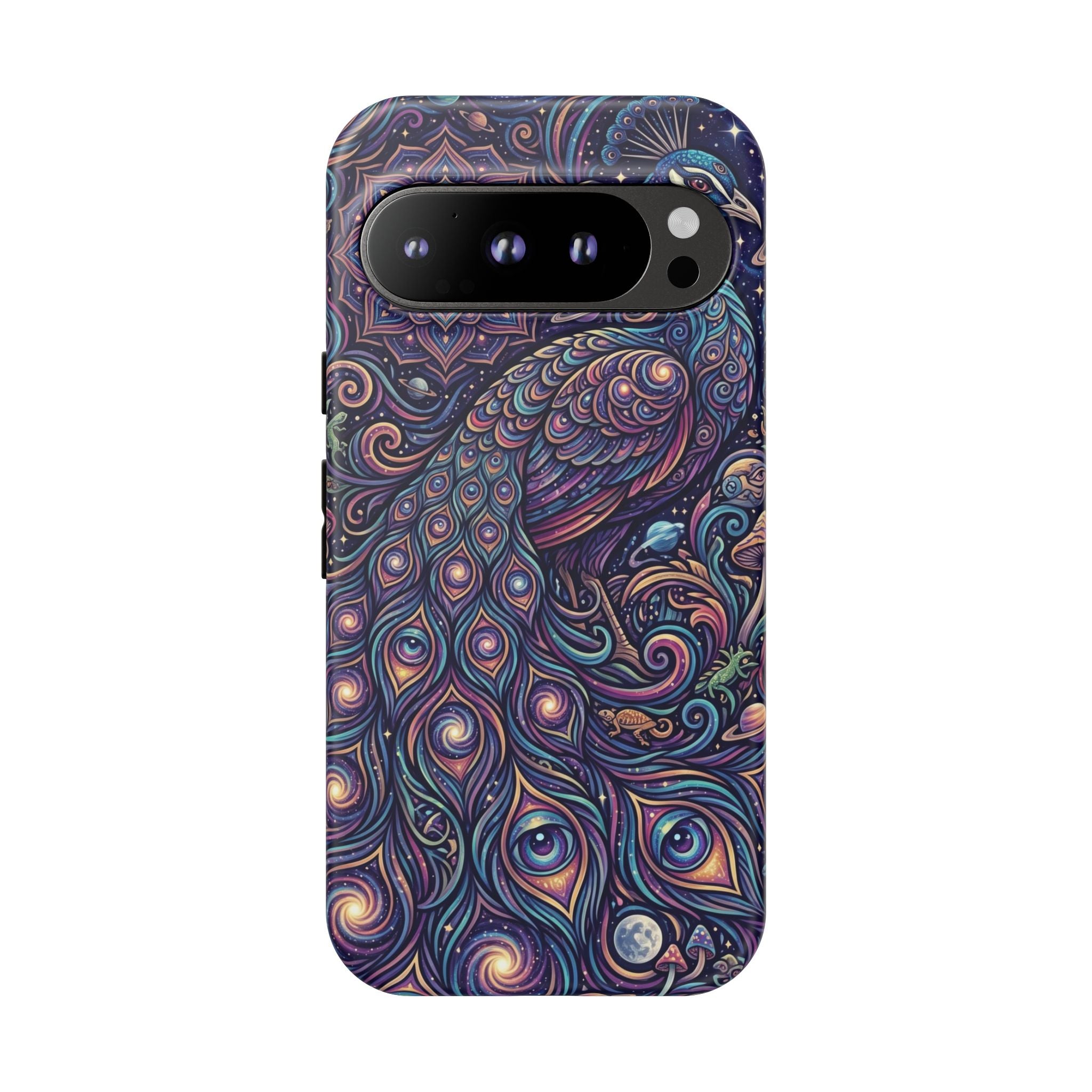 Peacock Mandala Phone Case — Protective Tough Case with Mystic Boho Design