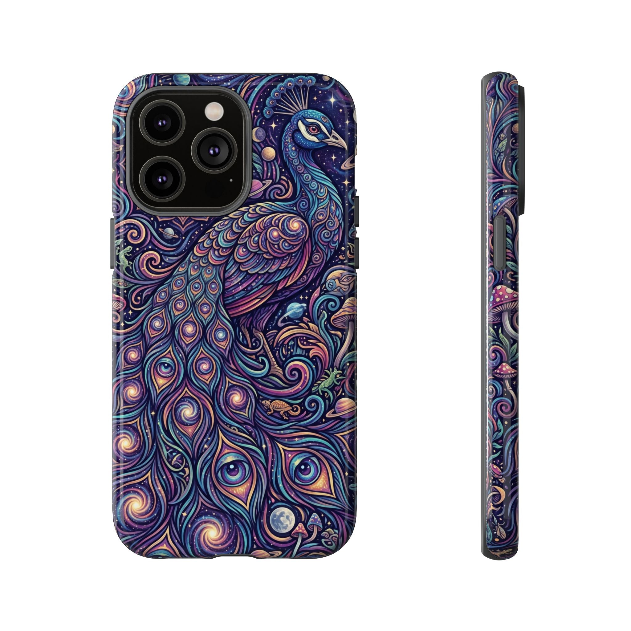 Peacock Mandala Phone Case — Protective Tough Case with Mystic Boho Design