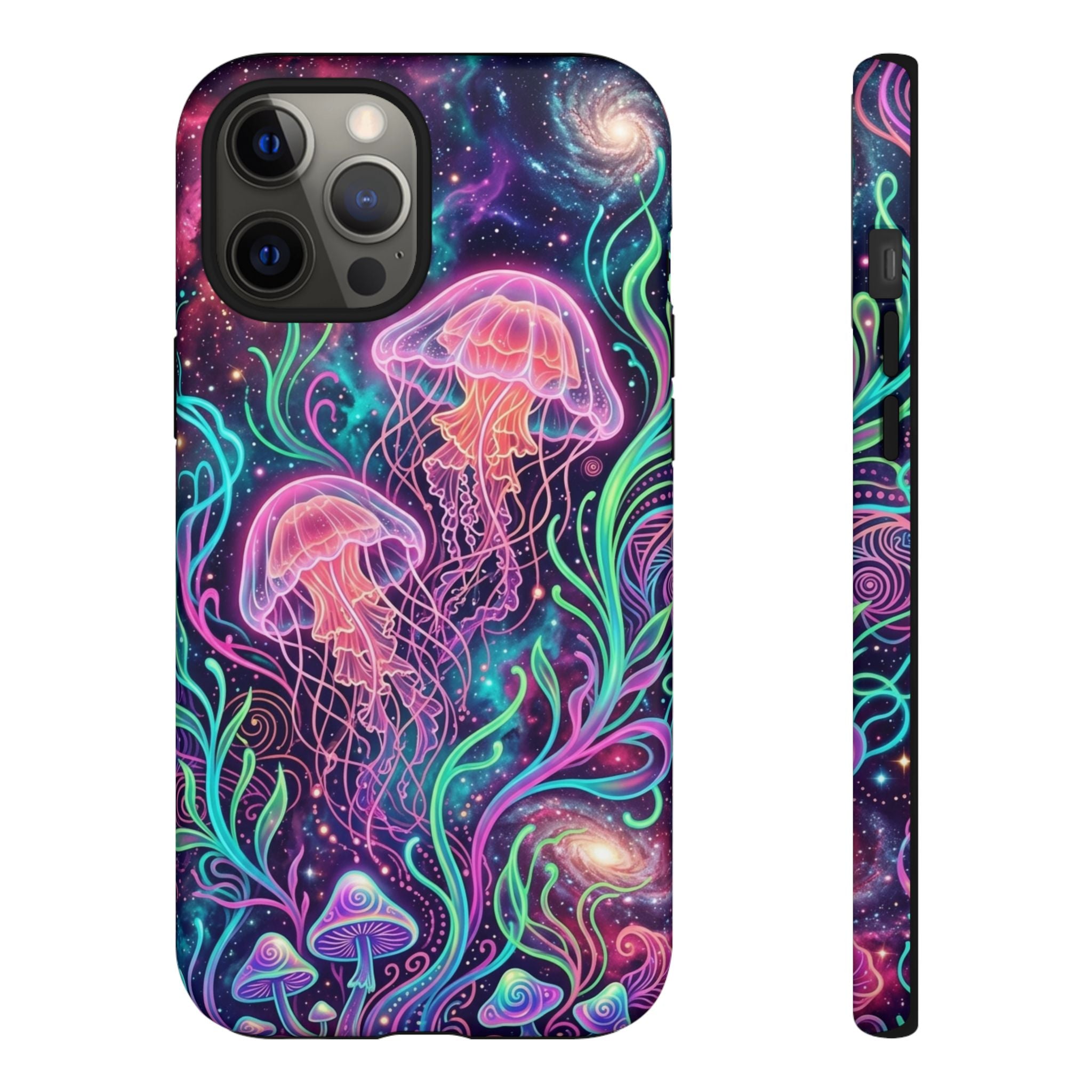 Jellyfish Galaxy Phone Case – Neon Sea Mushroom Tough Case