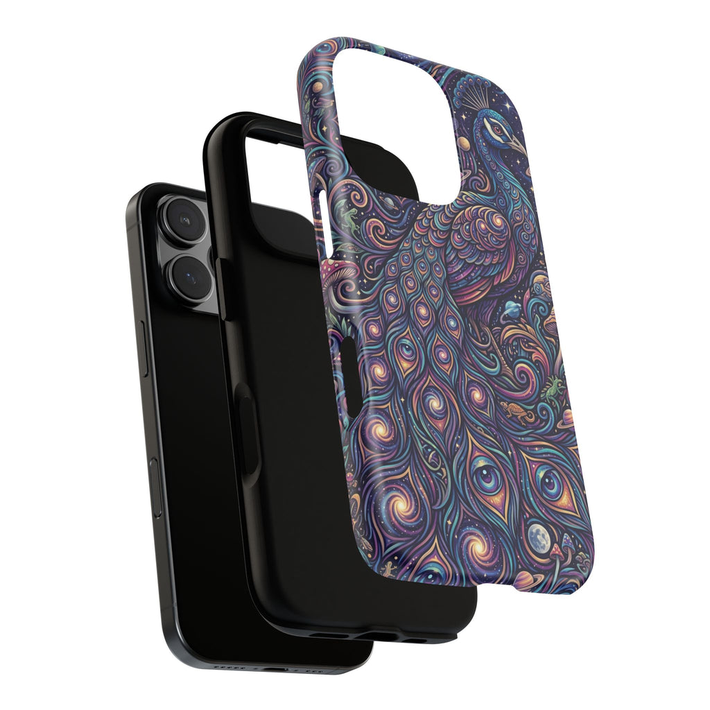 Peacock Mandala Phone Case — Protective Tough Case with Mystic Boho Design