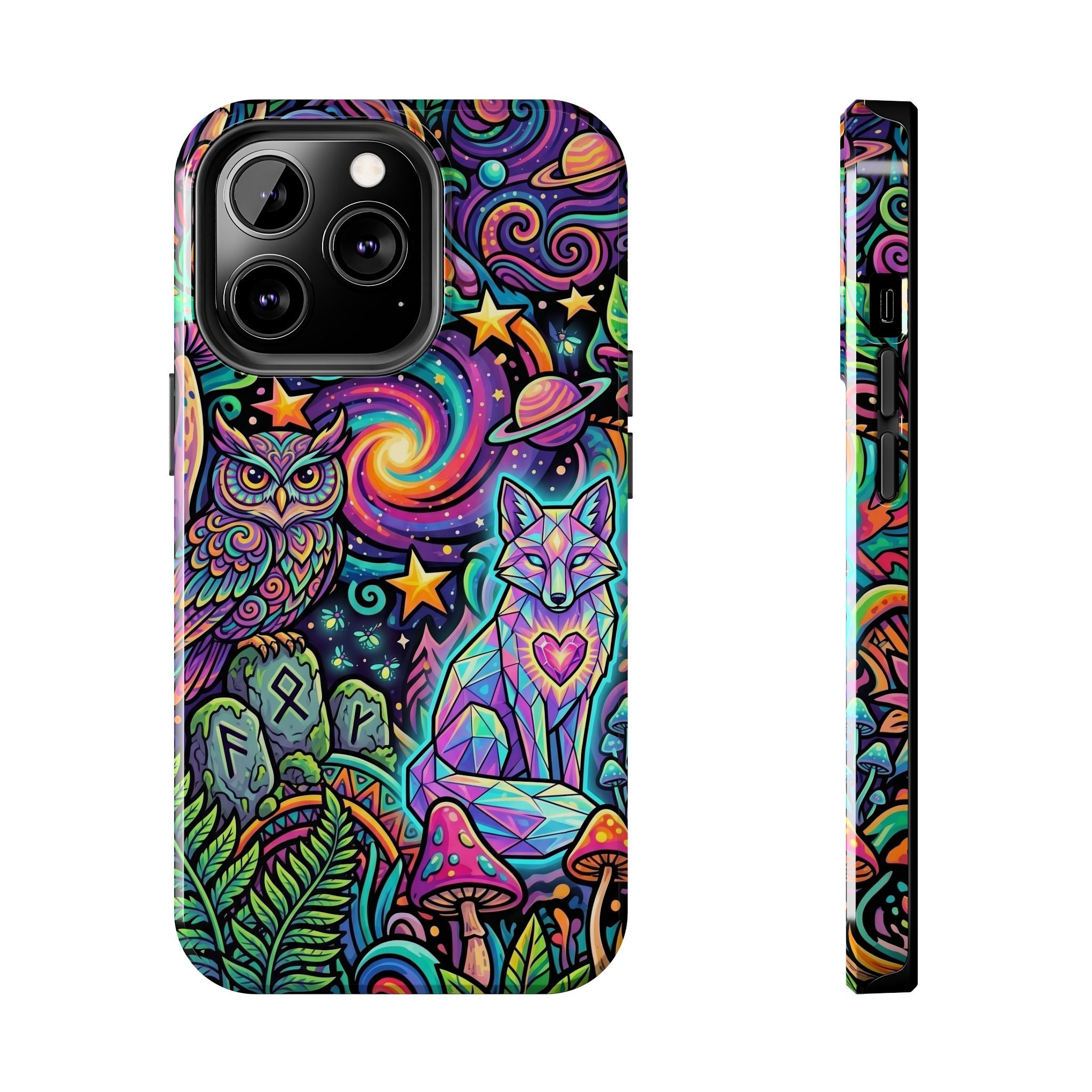 Psychedelic Owl/Wolf Tough Phone Cases