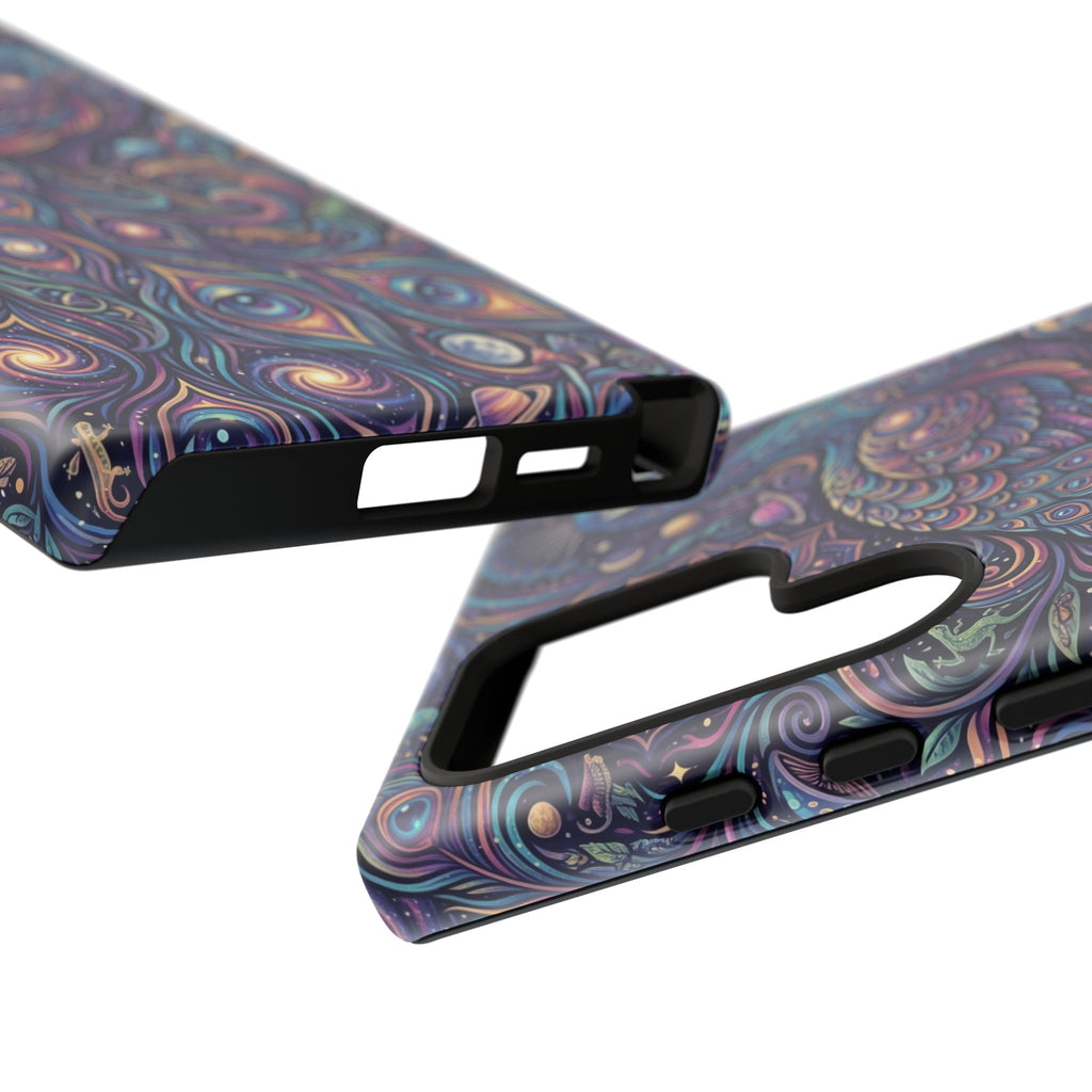 Peacock Mandala Phone Case — Protective Tough Case with Mystic Boho Design
