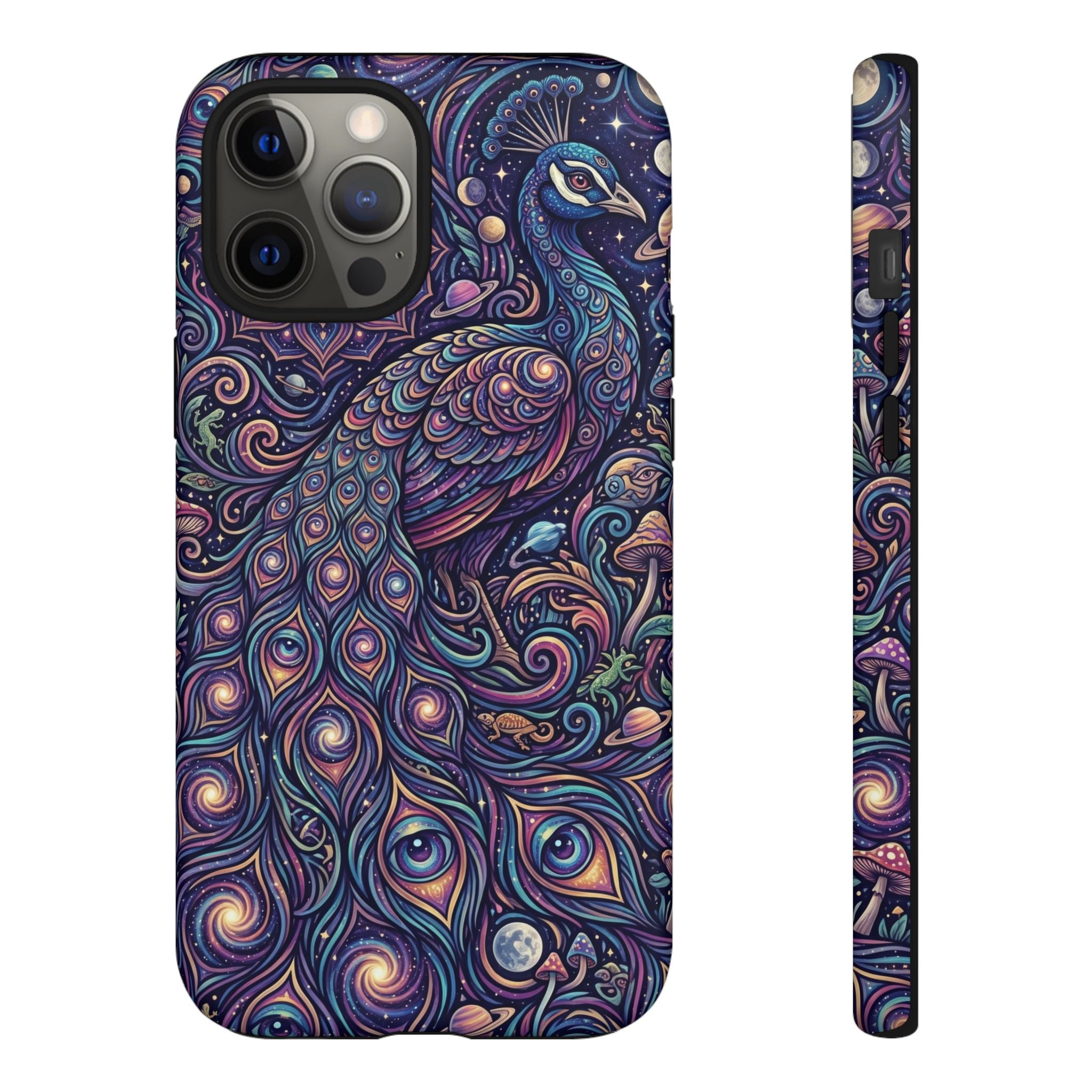 Peacock Mandala Phone Case — Protective Tough Case with Mystic Boho Design