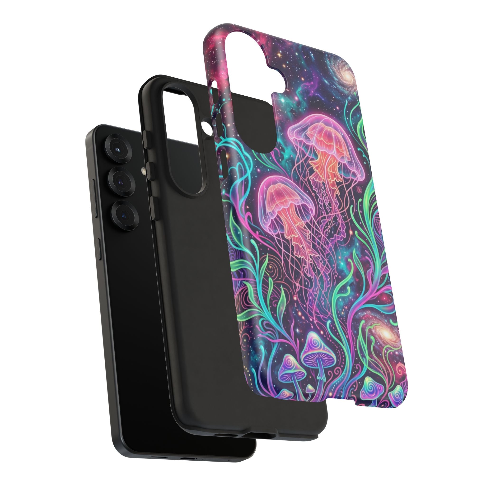 Jellyfish Galaxy Phone Case – Neon Sea Mushroom Tough Case