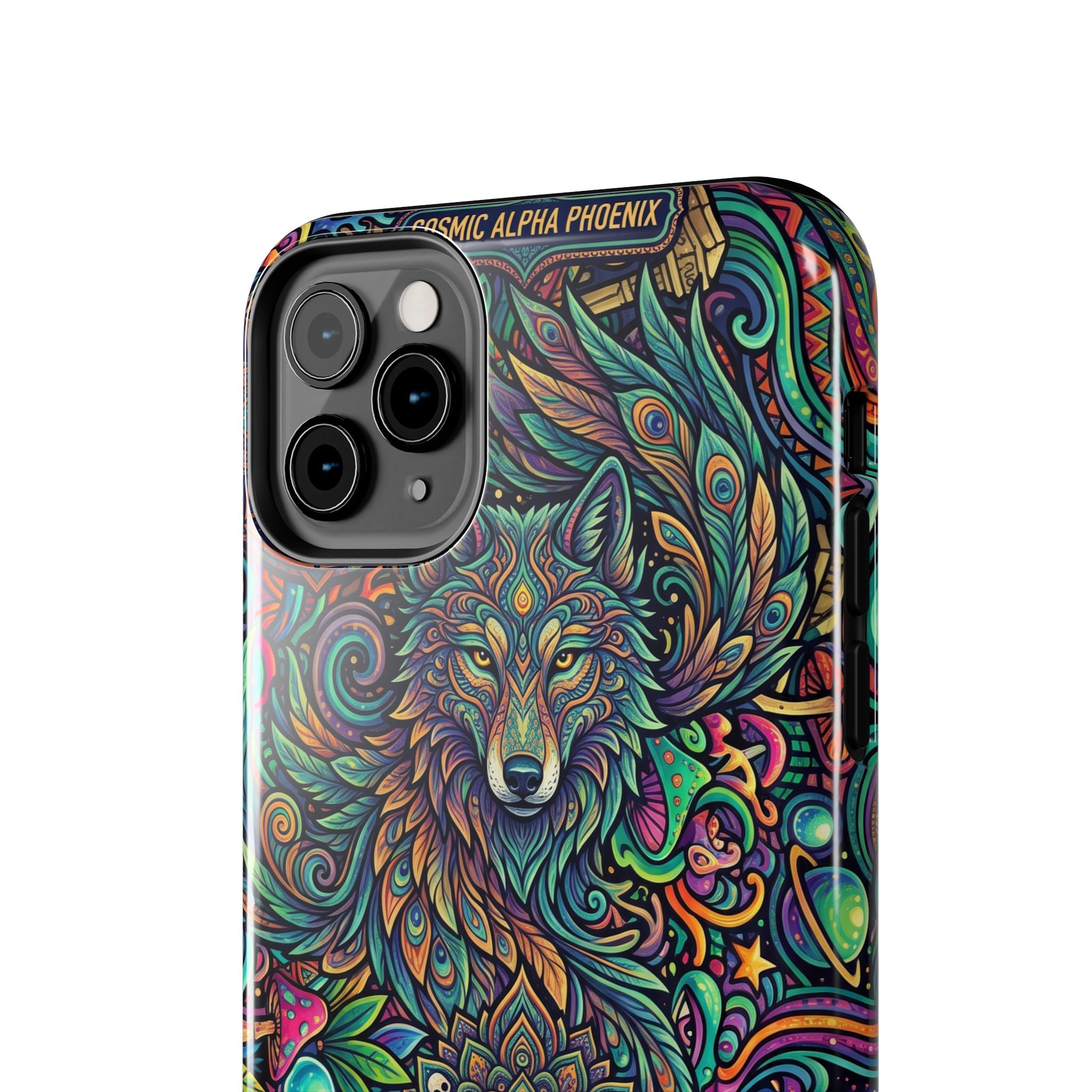 Wolf Mandala Tough Phone Case — Boho Psychedelic Protective Phone Cover