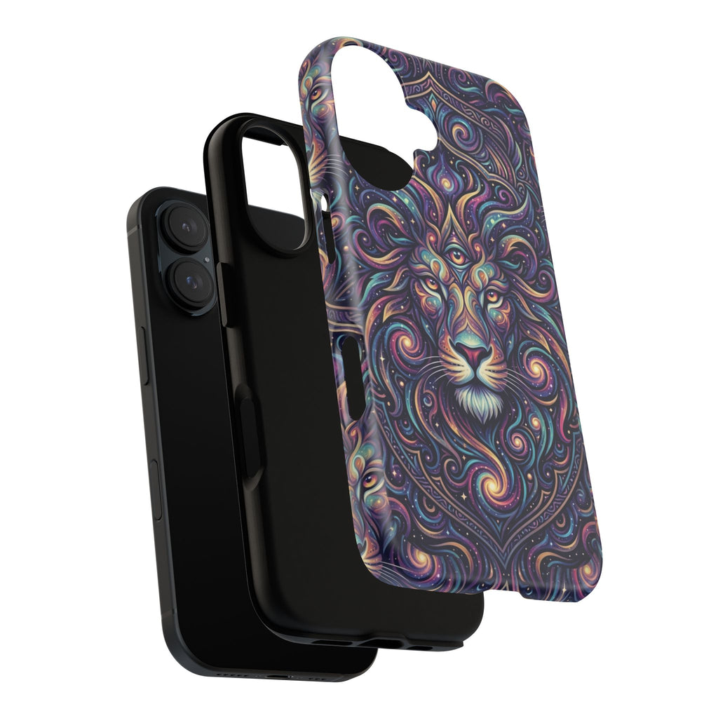 Lion Mandala Phone Case — Psychedelic Swirl Protective Cover