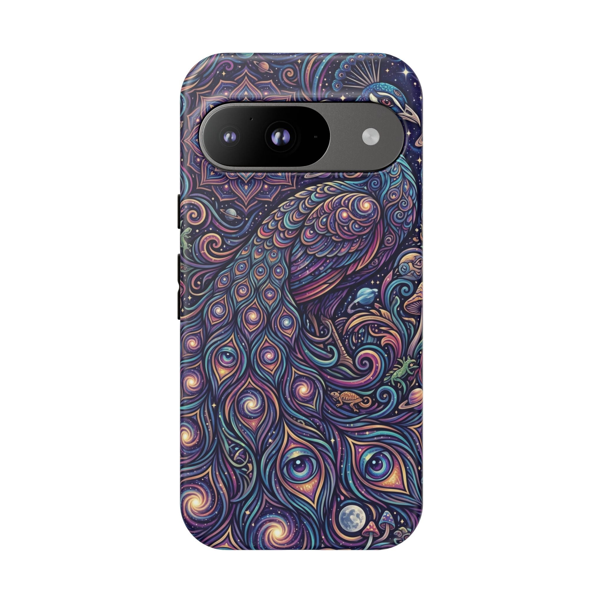 Peacock Mandala Phone Case — Protective Tough Case with Mystic Boho Design