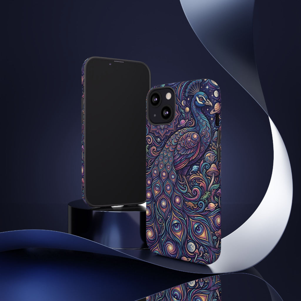 Peacock Mandala Phone Case — Protective Tough Case with Mystic Boho Design