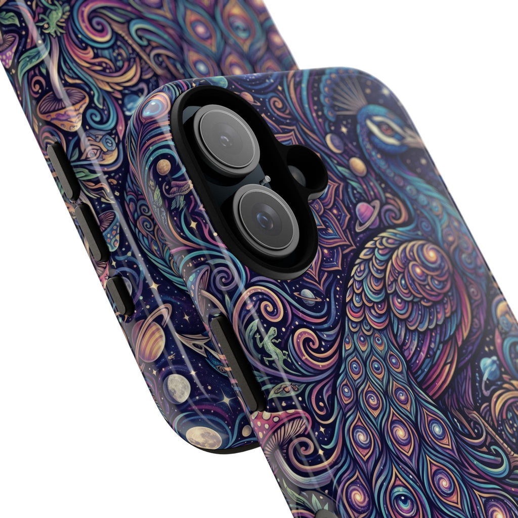 Peacock Mandala Phone Case — Protective Tough Case with Mystic Boho Design