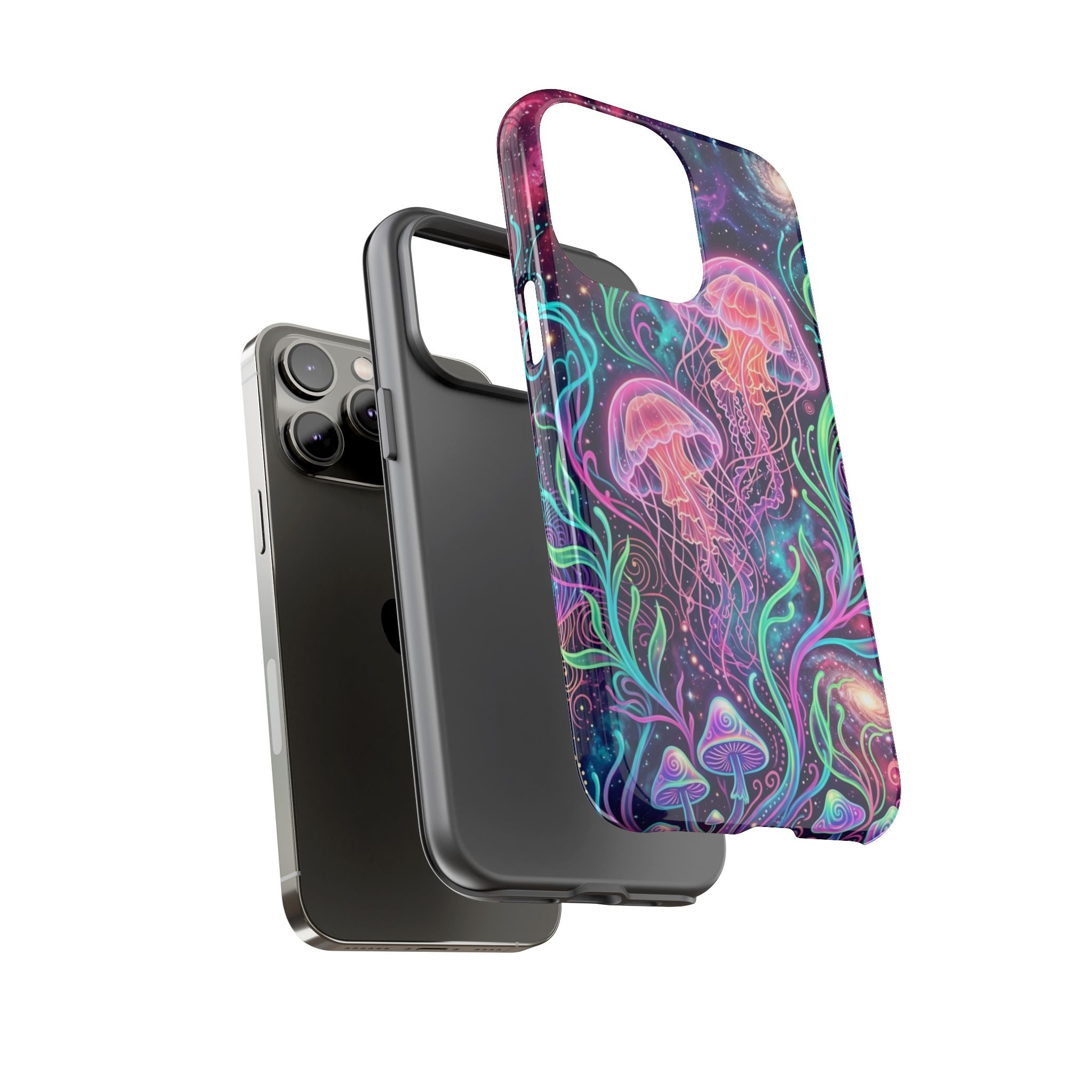 Jellyfish Galaxy Phone Case – Neon Sea Mushroom Tough Case