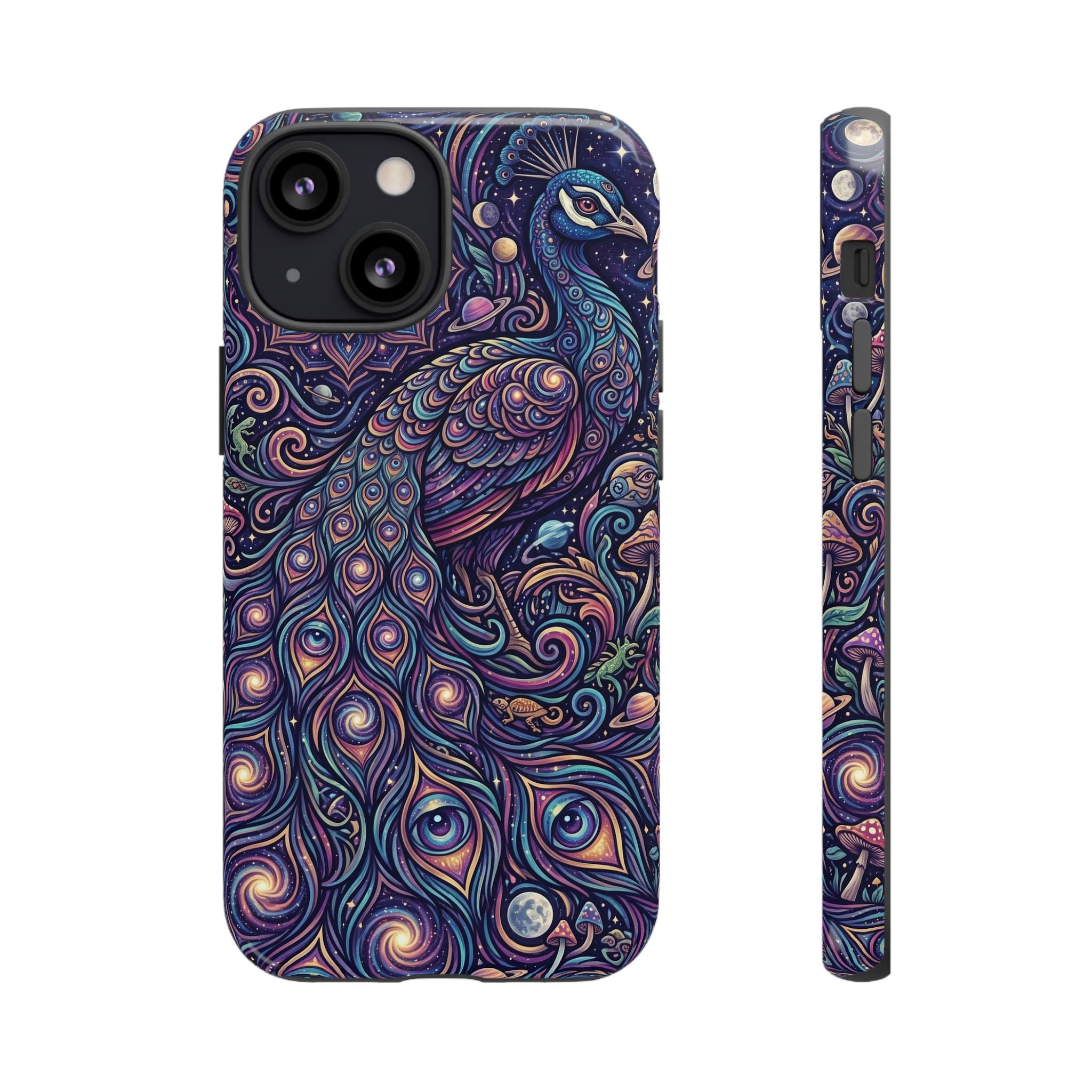Peacock Mandala Phone Case — Protective Tough Case with Mystic Boho Design