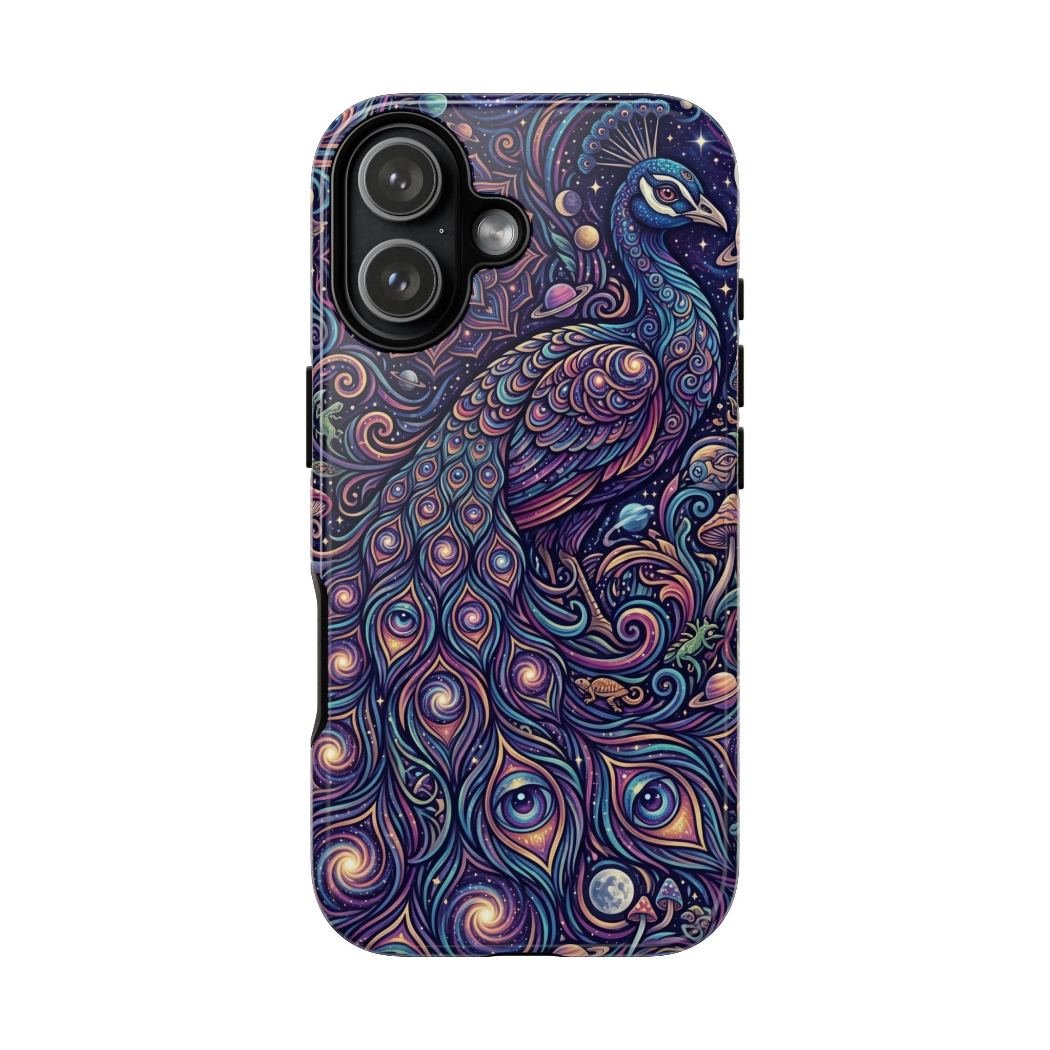 Peacock Mandala Phone Case — Protective Tough Case with Mystic Boho Design