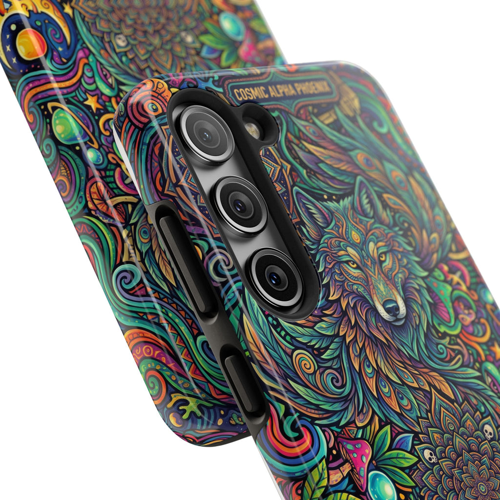 Wolf Mandala Tough Phone Case — Boho Psychedelic Protective Phone Cover