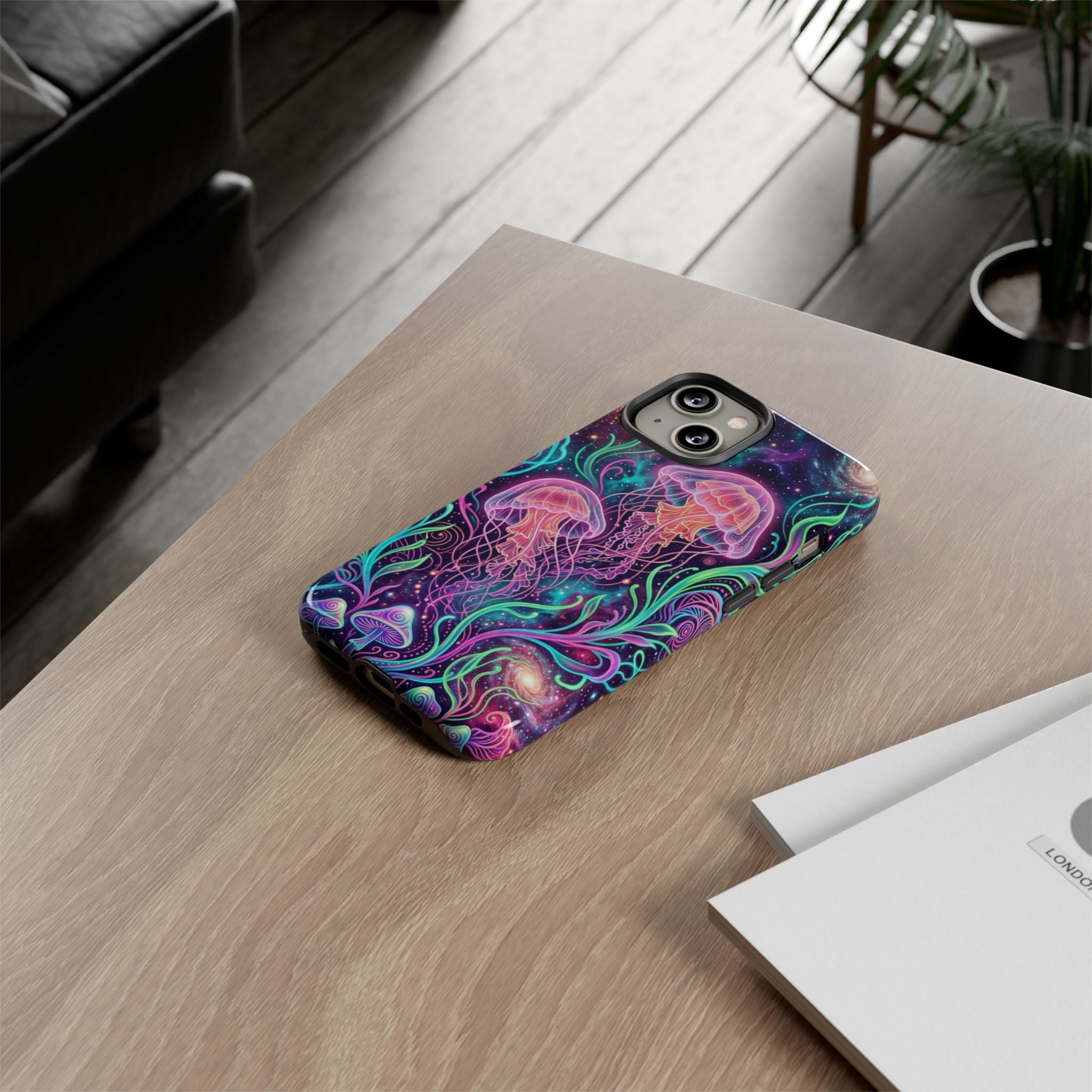 Jellyfish Galaxy Phone Case – Neon Sea Mushroom Tough Case