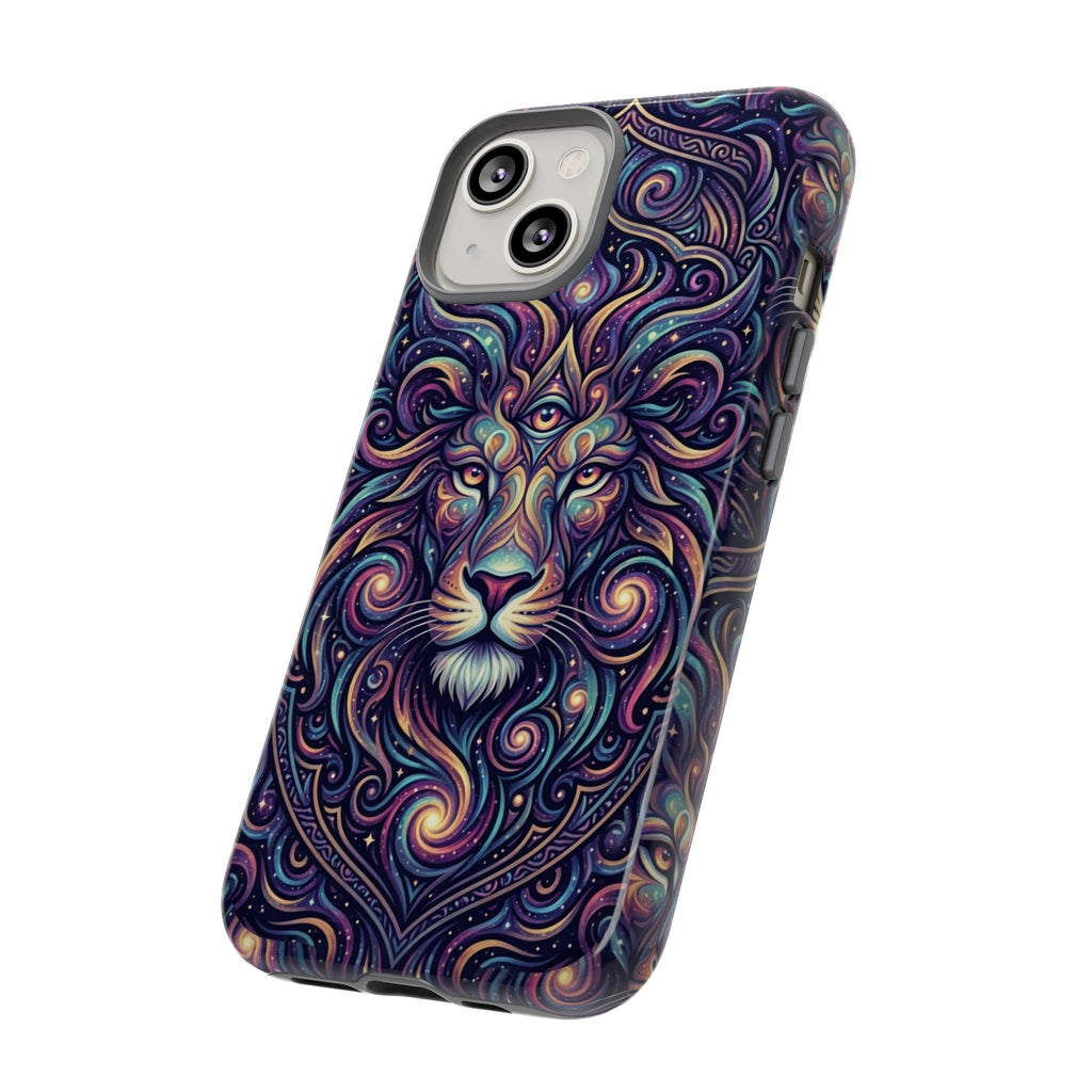 Lion Mandala Phone Case — Psychedelic Swirl Protective Cover