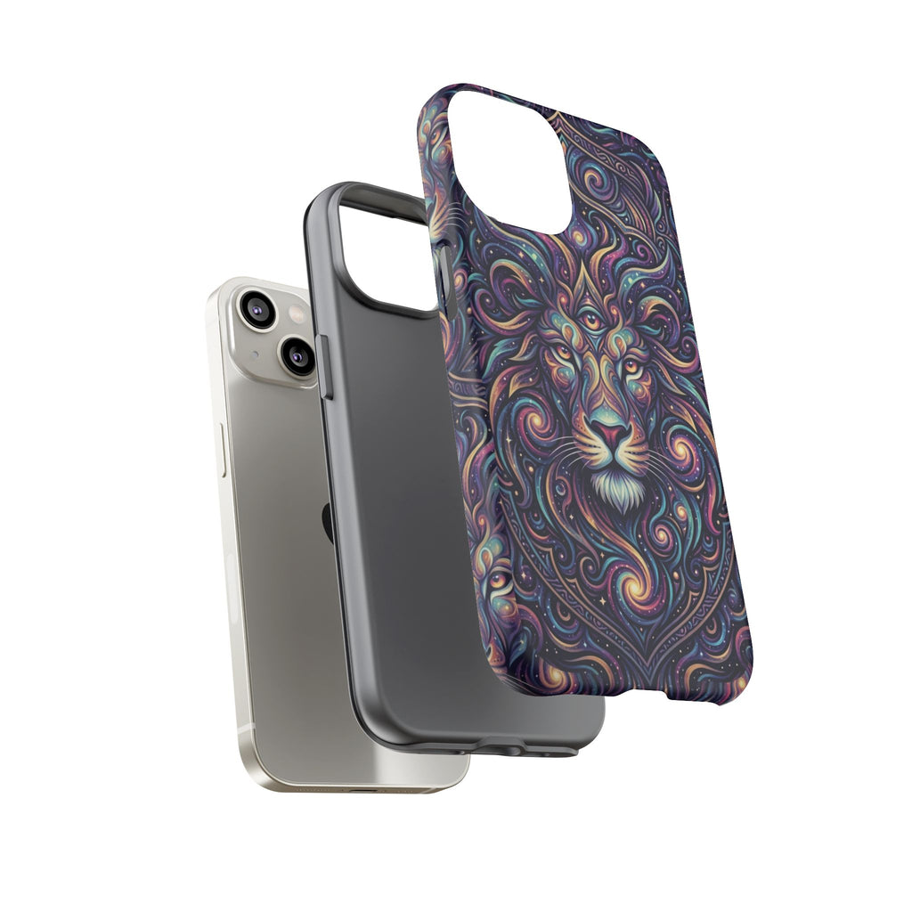 Lion Mandala Phone Case — Psychedelic Swirl Protective Cover